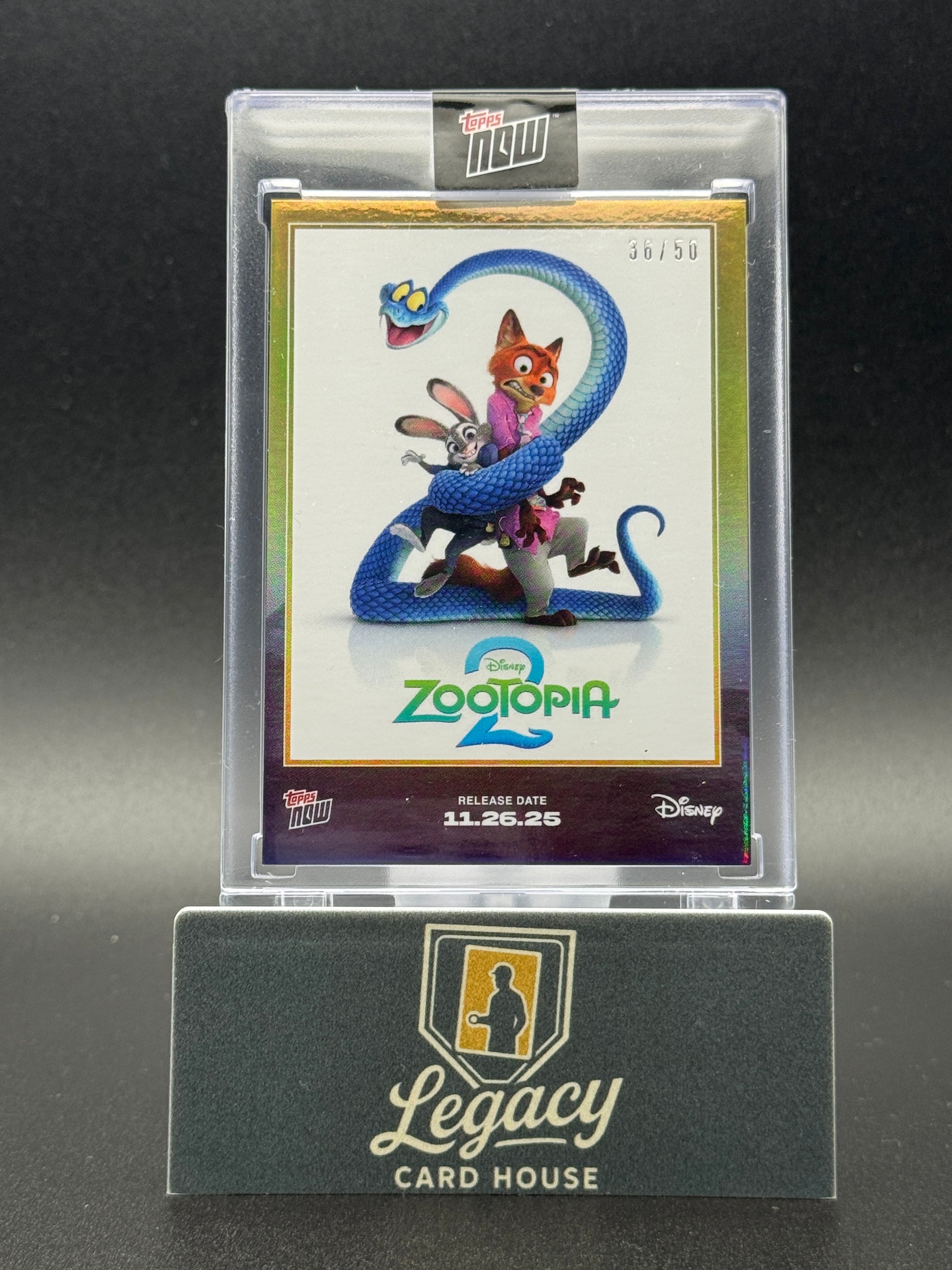 2025 Topps Now Disney #ZT01 Zootopia Gold Foil