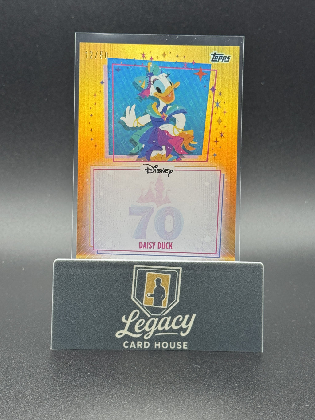 2025 Daisy Duck Autograph Topps Disneyland 70th Anniversary 12/50 Gold UA-DSD
