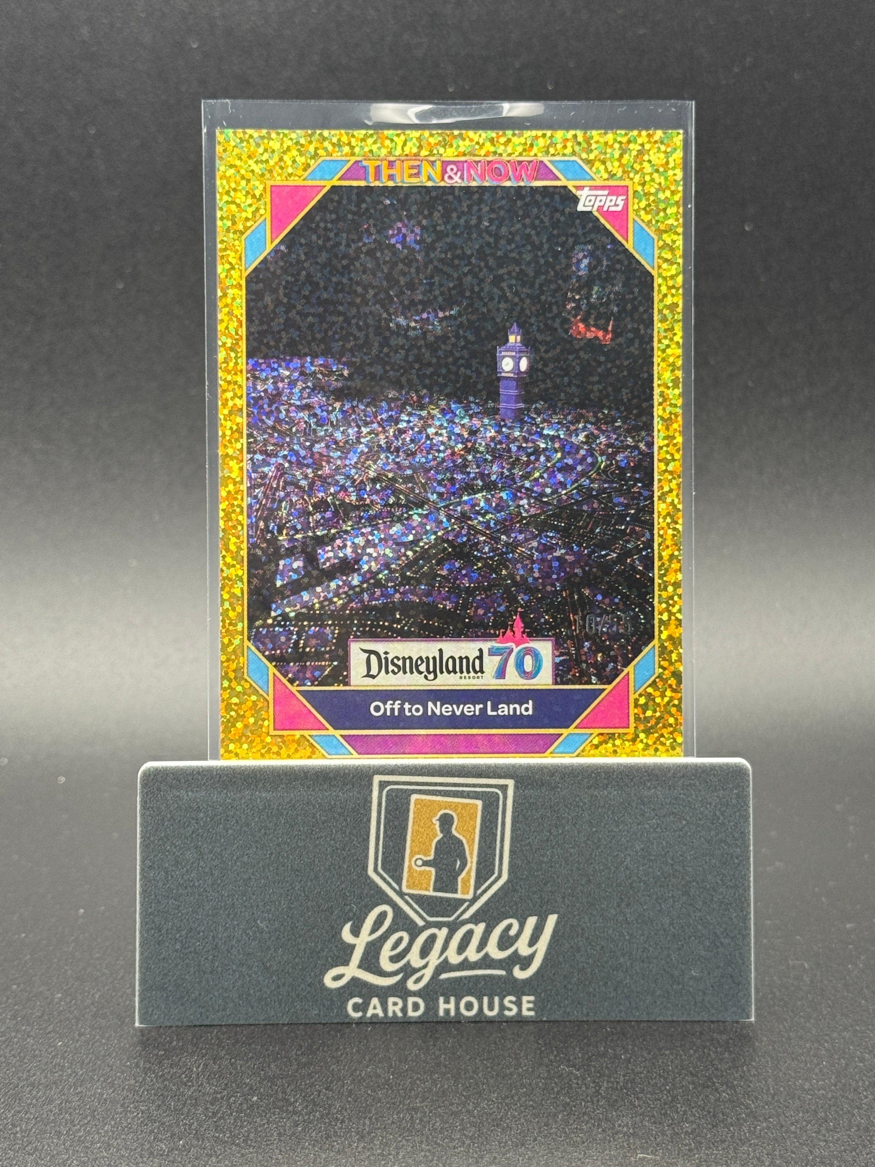 2025 Topps Disneyland 70th Anniversary #35 Off to Never Land Gold Foil #/55
