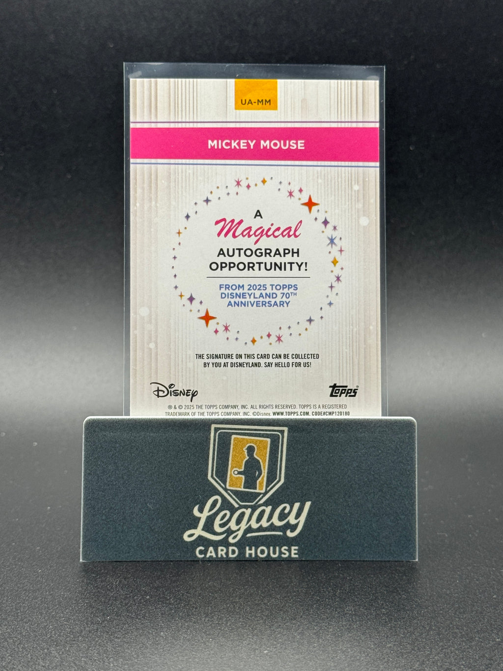 2025 Topps Disneyland 70th Autograph Opportunity UA-MM Mickey Mouse