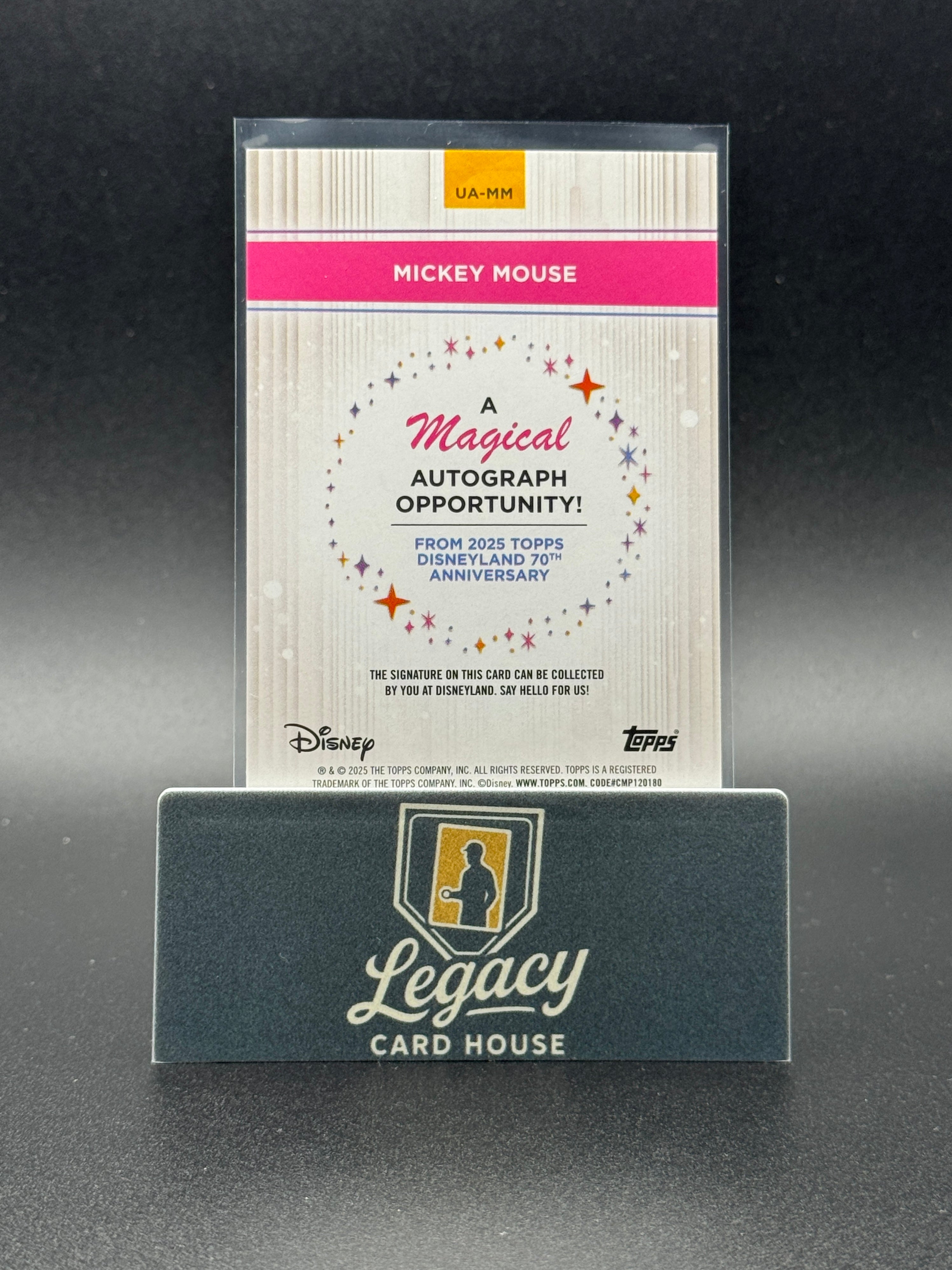 2025 Topps Disneyland 70th Autograph Opportunity UA-MM Mickey Mouse