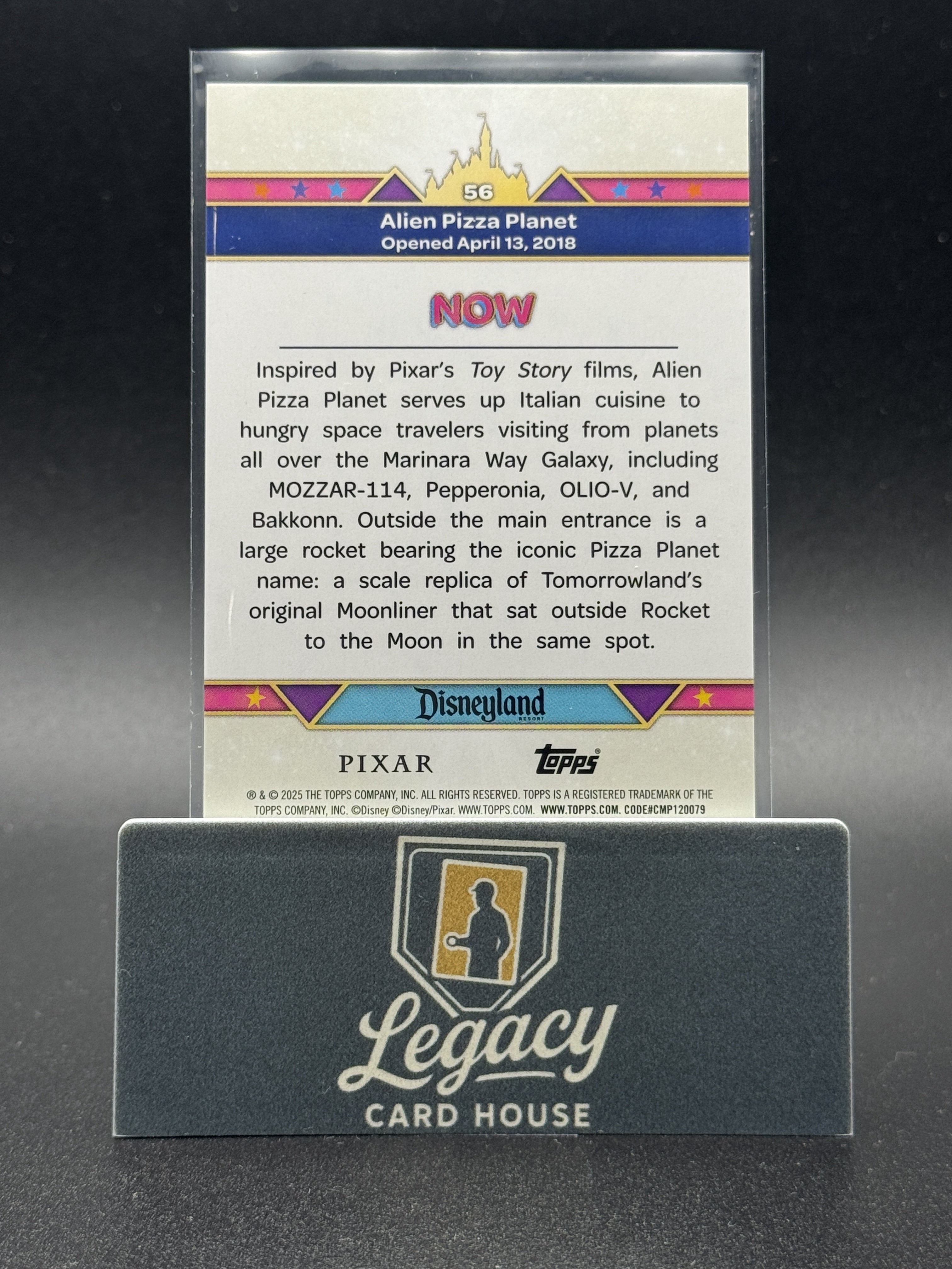 2025 Topps Disneyland 70th Anniversary #56 Alien Pizza Planet Gold Foil #/55