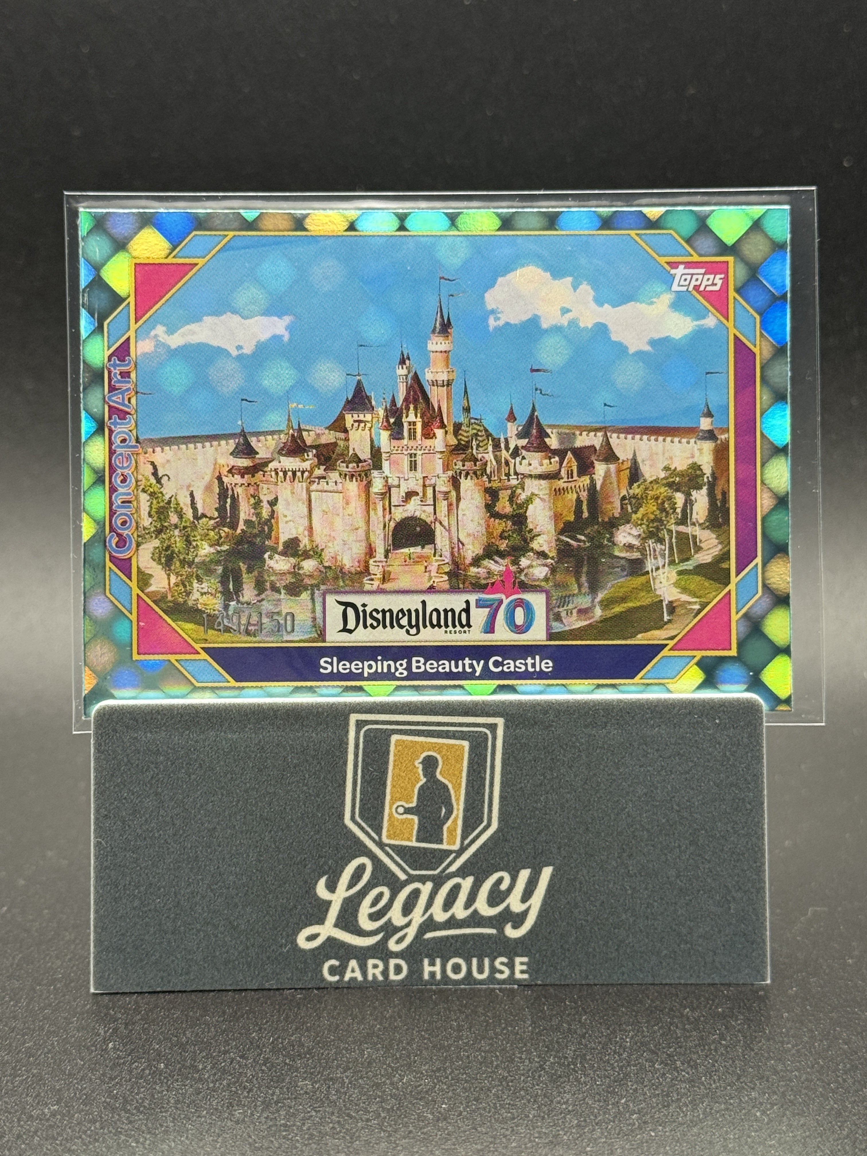 2025 Topps Disneyland 70th Anniversary Sleeping Beauty Castle Aqua Electric Dots