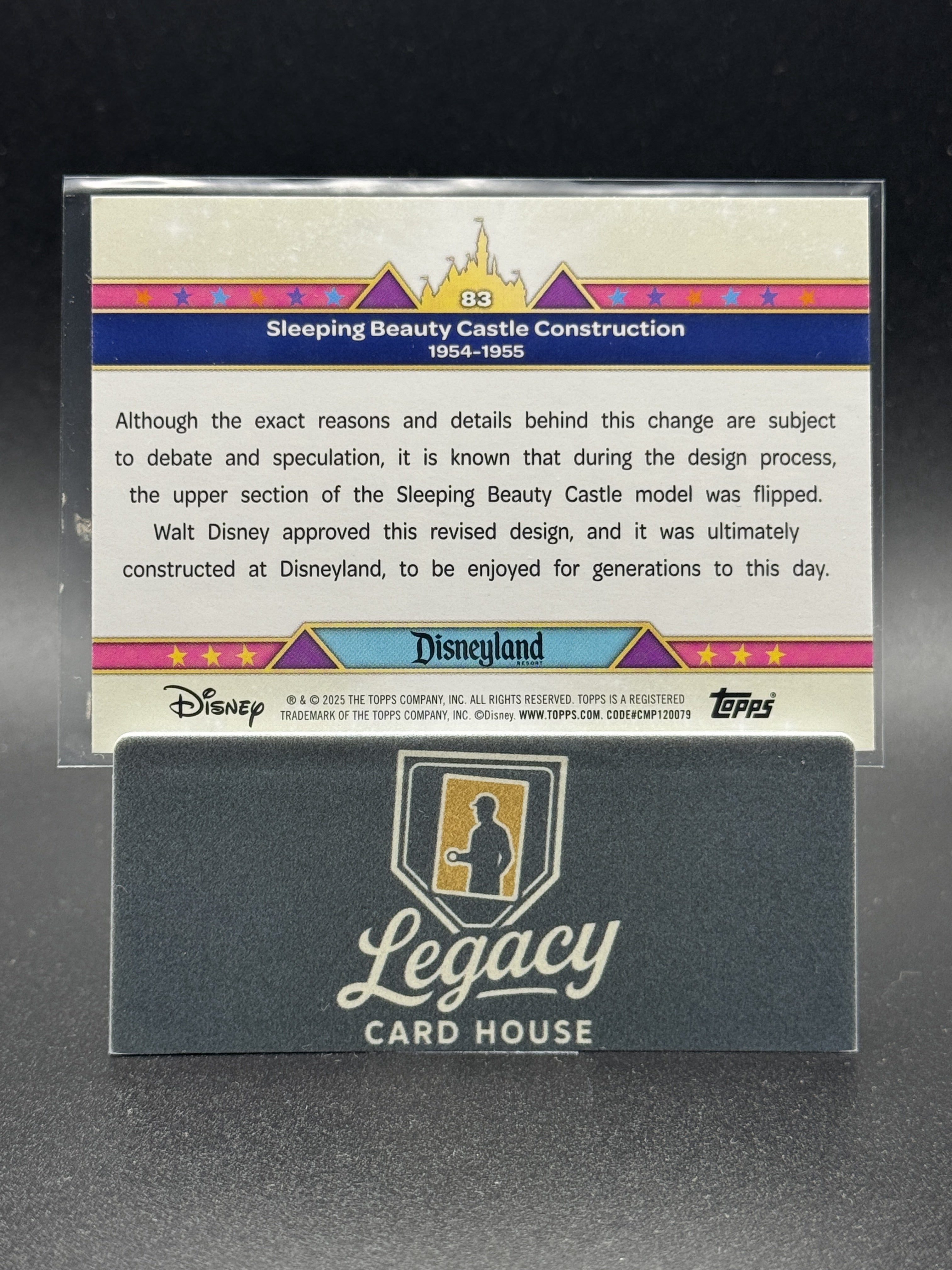 2025 Topps Disneyland 70th Sleeping Beauty Castle Const. Aqua Electric Dots /150