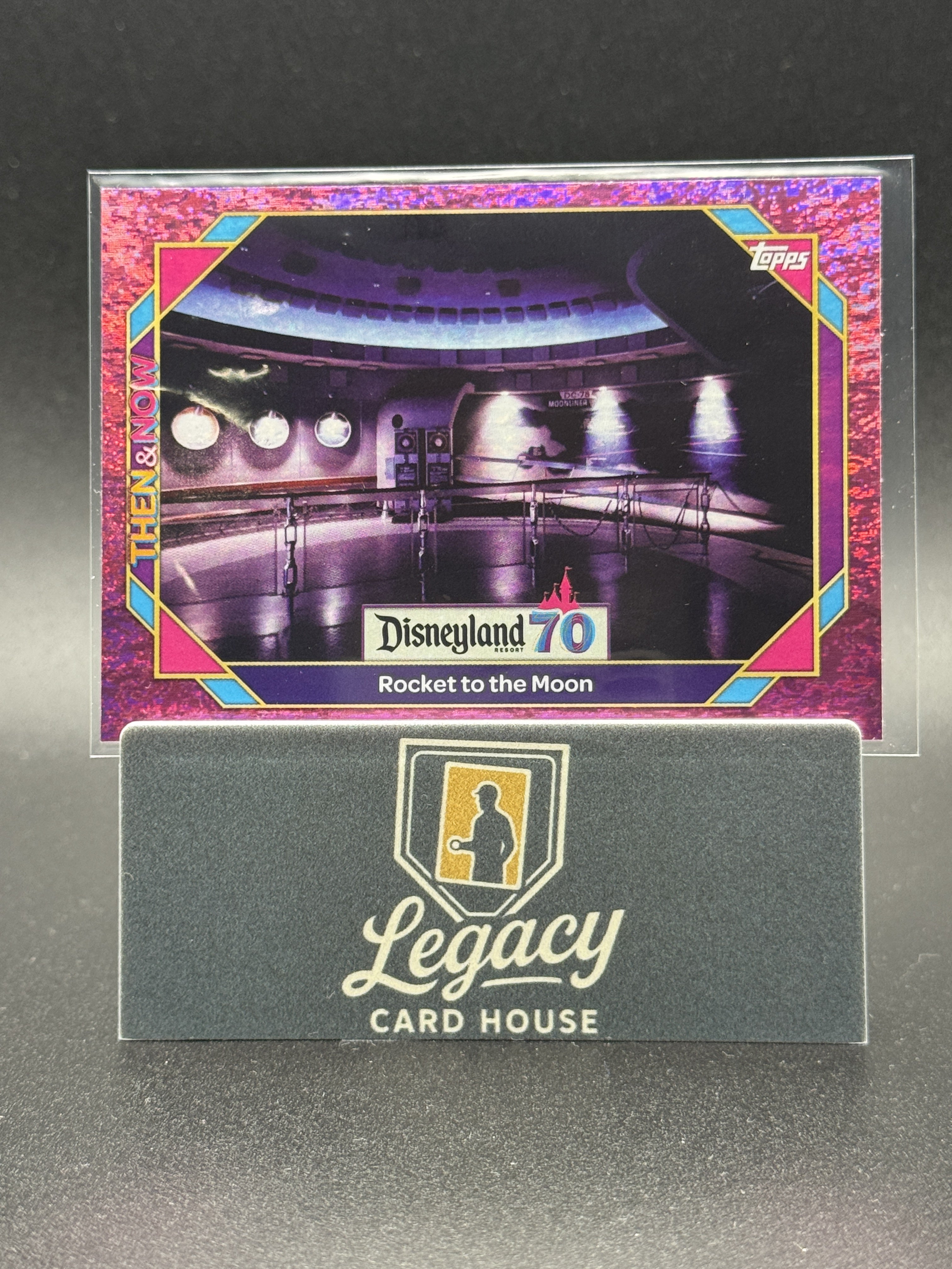 2025 Topps Disneyland 70th Anniversary #54 Rocket to the Moon Pink Shimmer Foil
