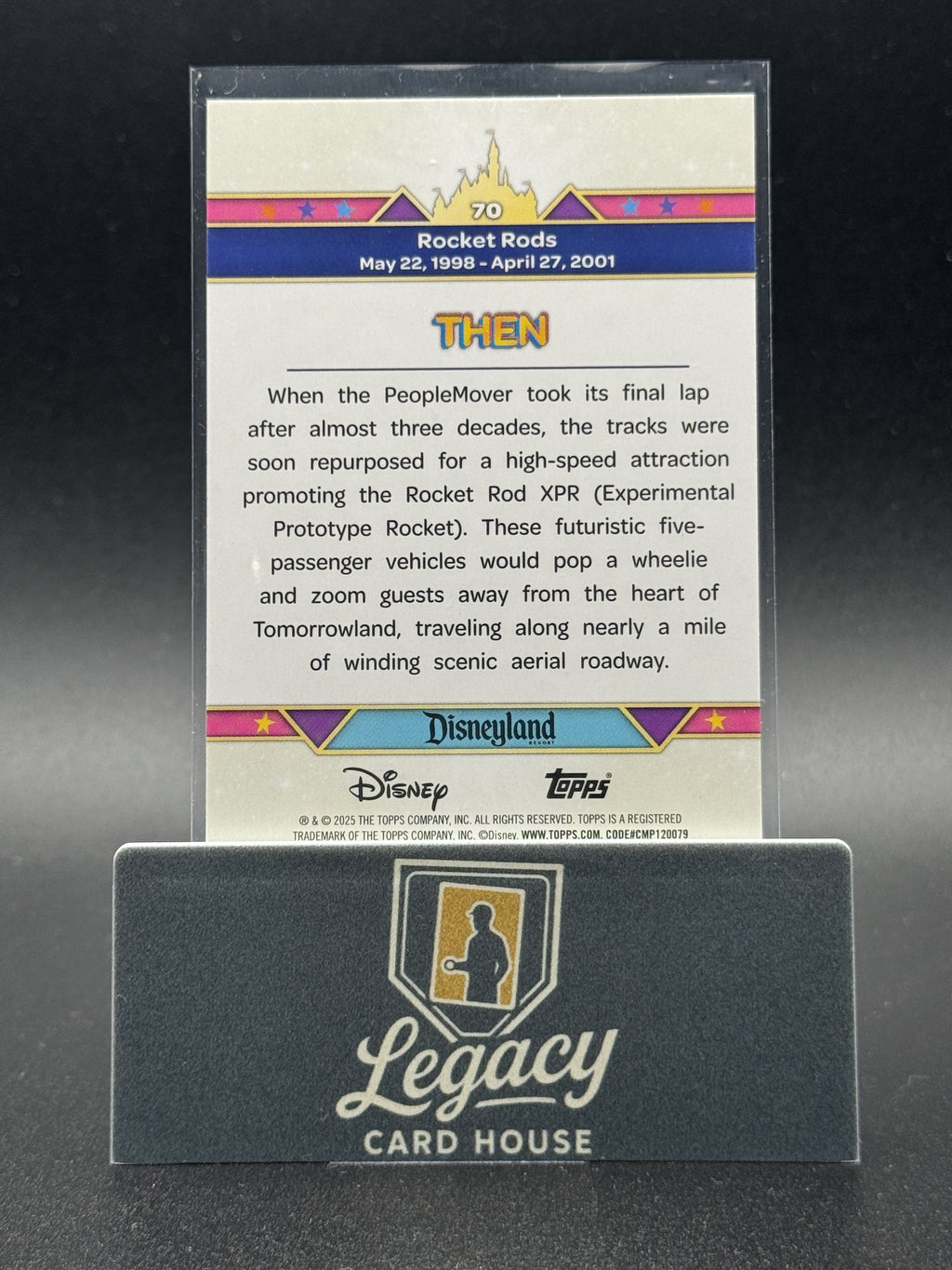 2025 Topps Disneyland 70th Anniversary #70 Rocket Rods Pink Shimmer Foil