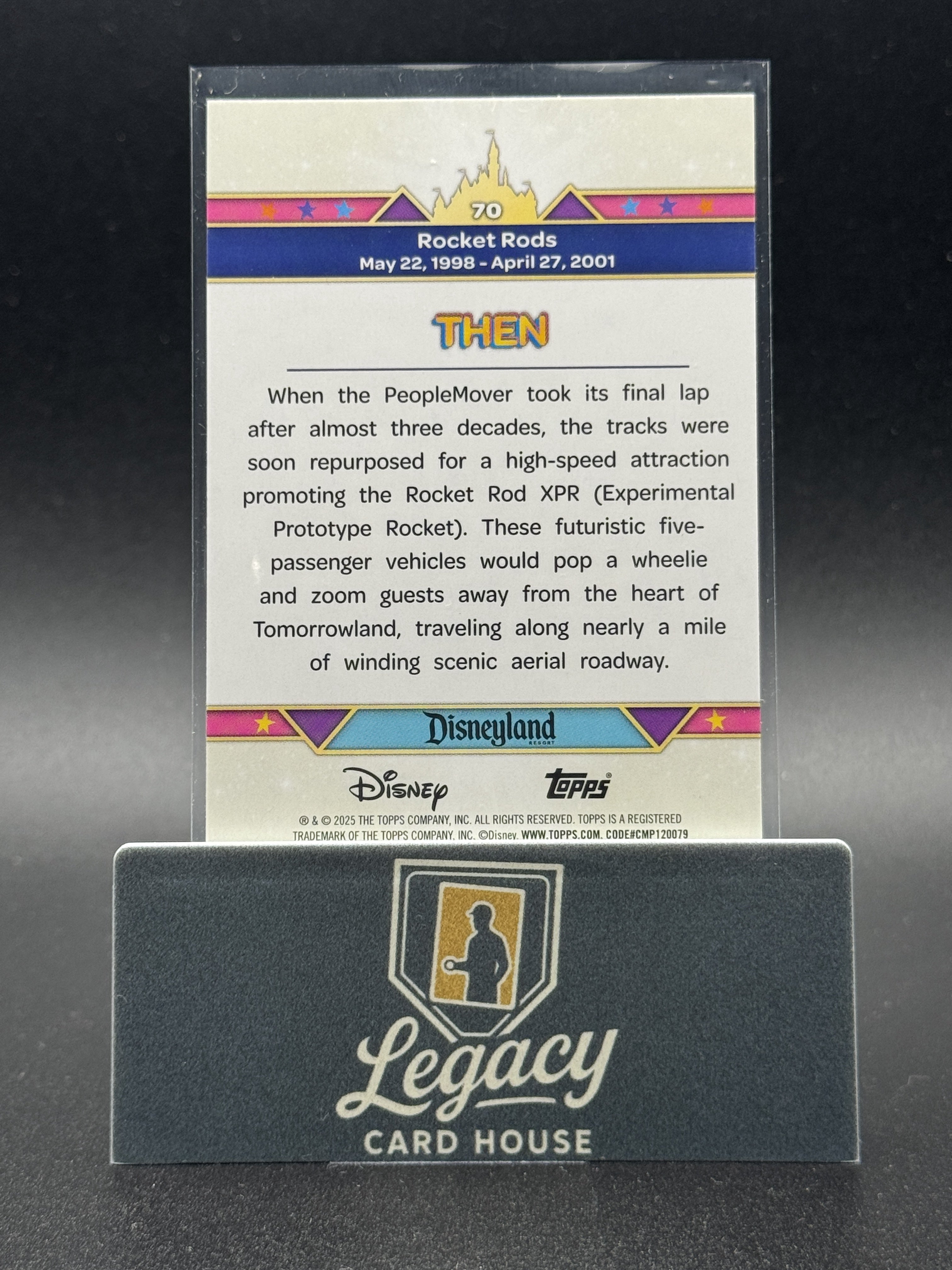 2025 Topps Disneyland 70th Anniversary #70 Rocket Rods Pink Shimmer Foil