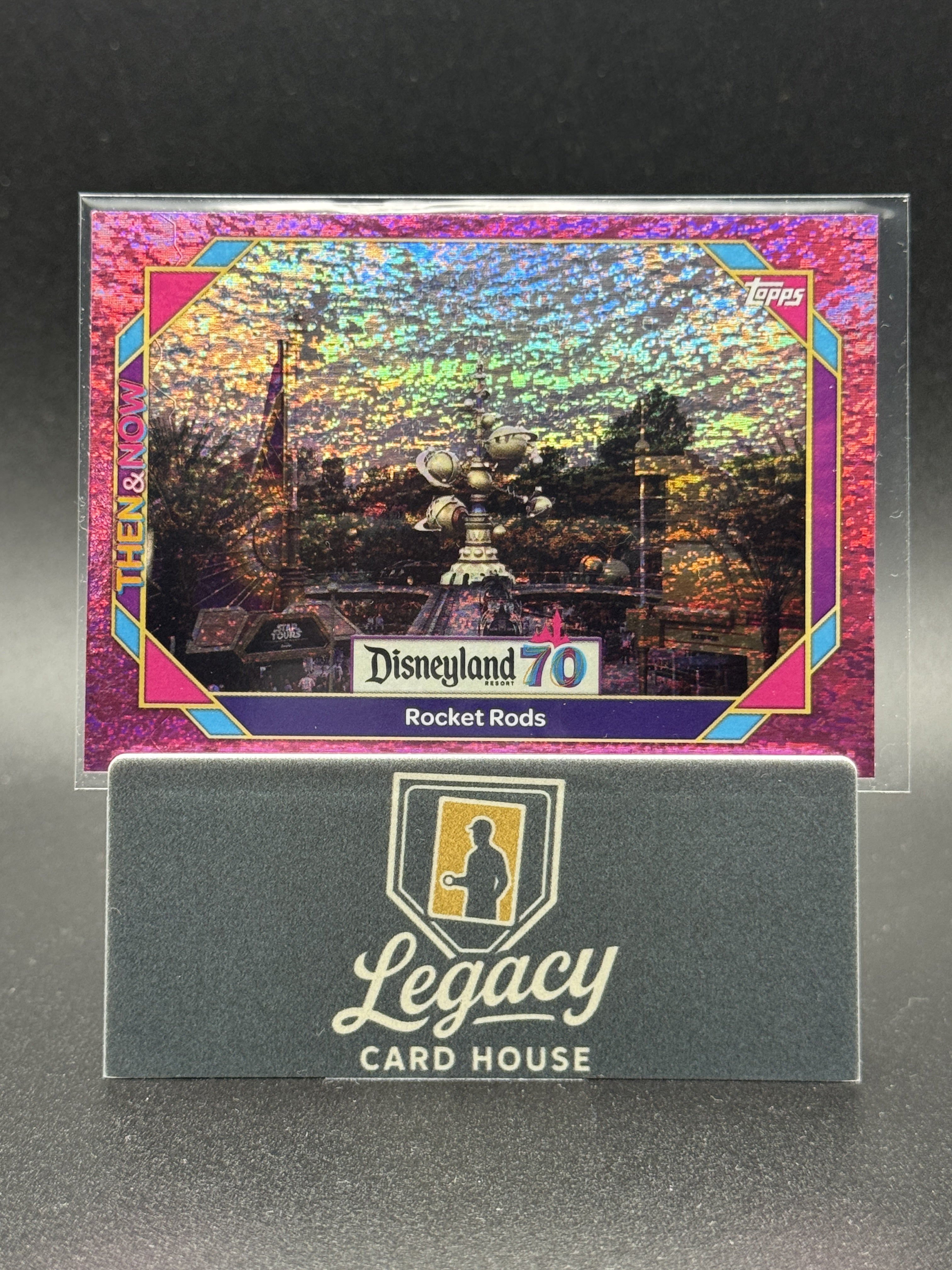 2025 Topps Disneyland 70th Anniversary #70 Rocket Rods Pink Shimmer Foil
