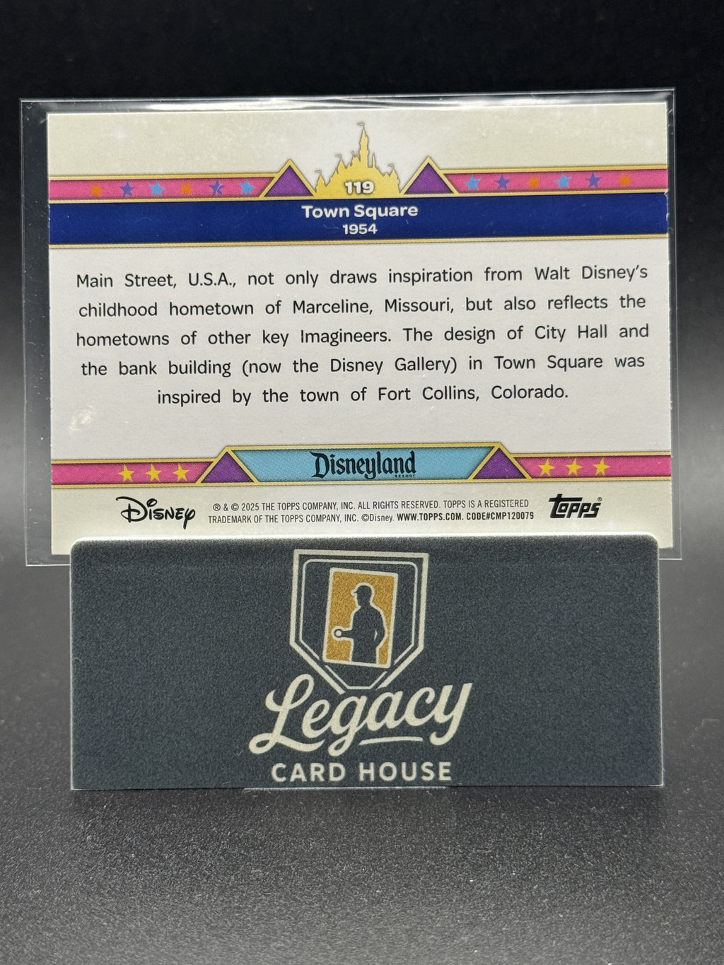 2025 Topps Disneyland 70th Anniversary #119 Town Square Pink Shimmer Foil