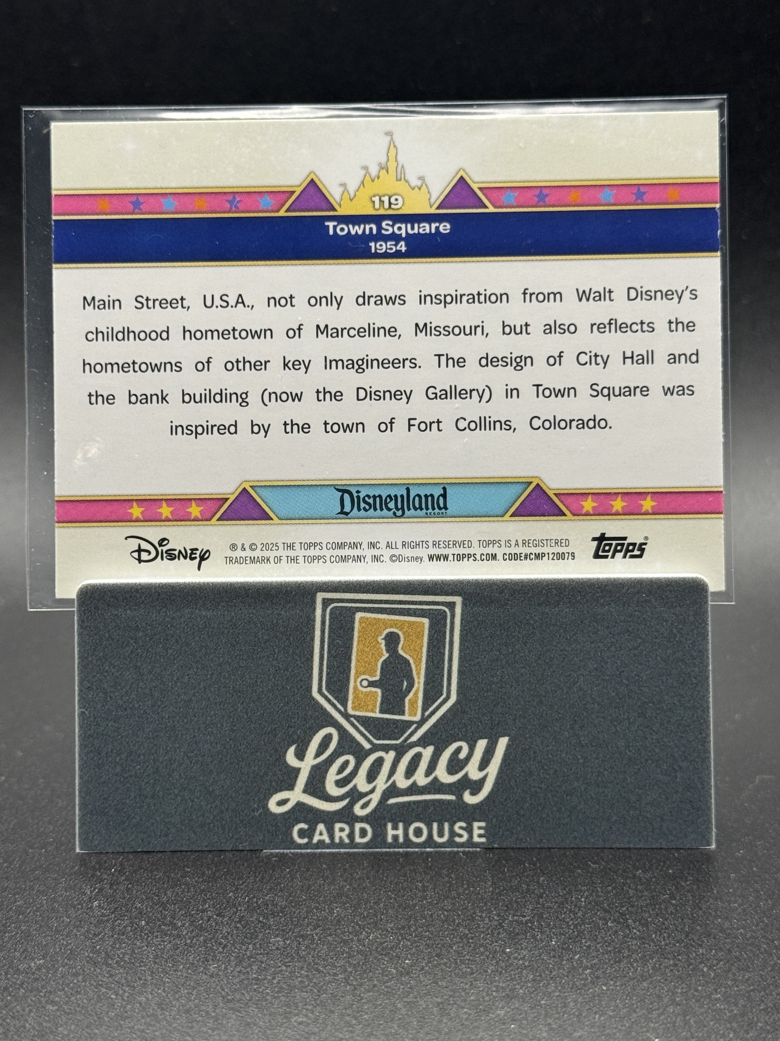 2025 Topps Disneyland 70th Anniversary #119 Town Square Pink Shimmer Foil