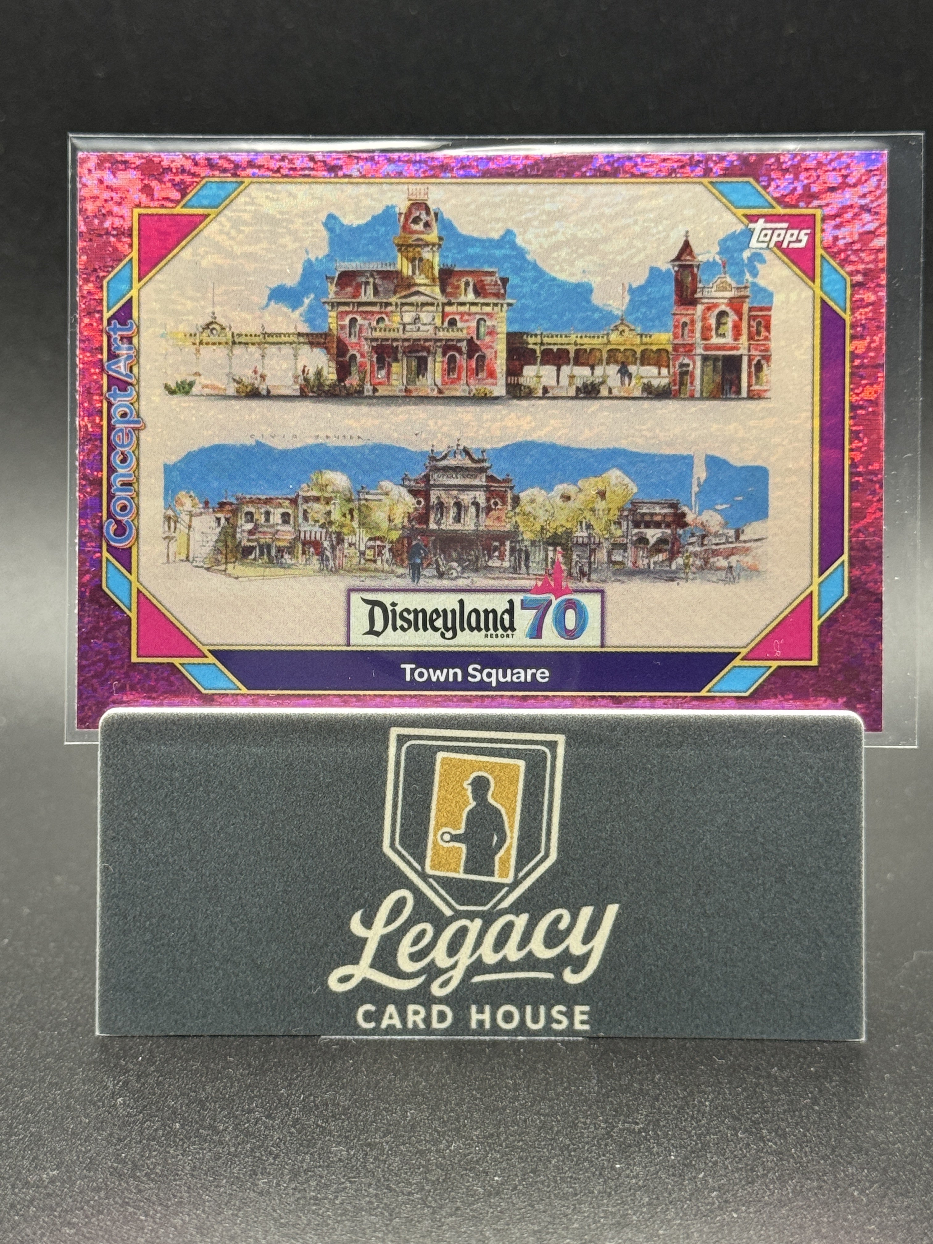 2025 Topps Disneyland 70th Anniversary #119 Town Square Pink Shimmer Foil