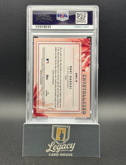 2025 Bowman #BWC-9 Roki Sasaki Crystalized Gold Refractor PSA 10 #/50