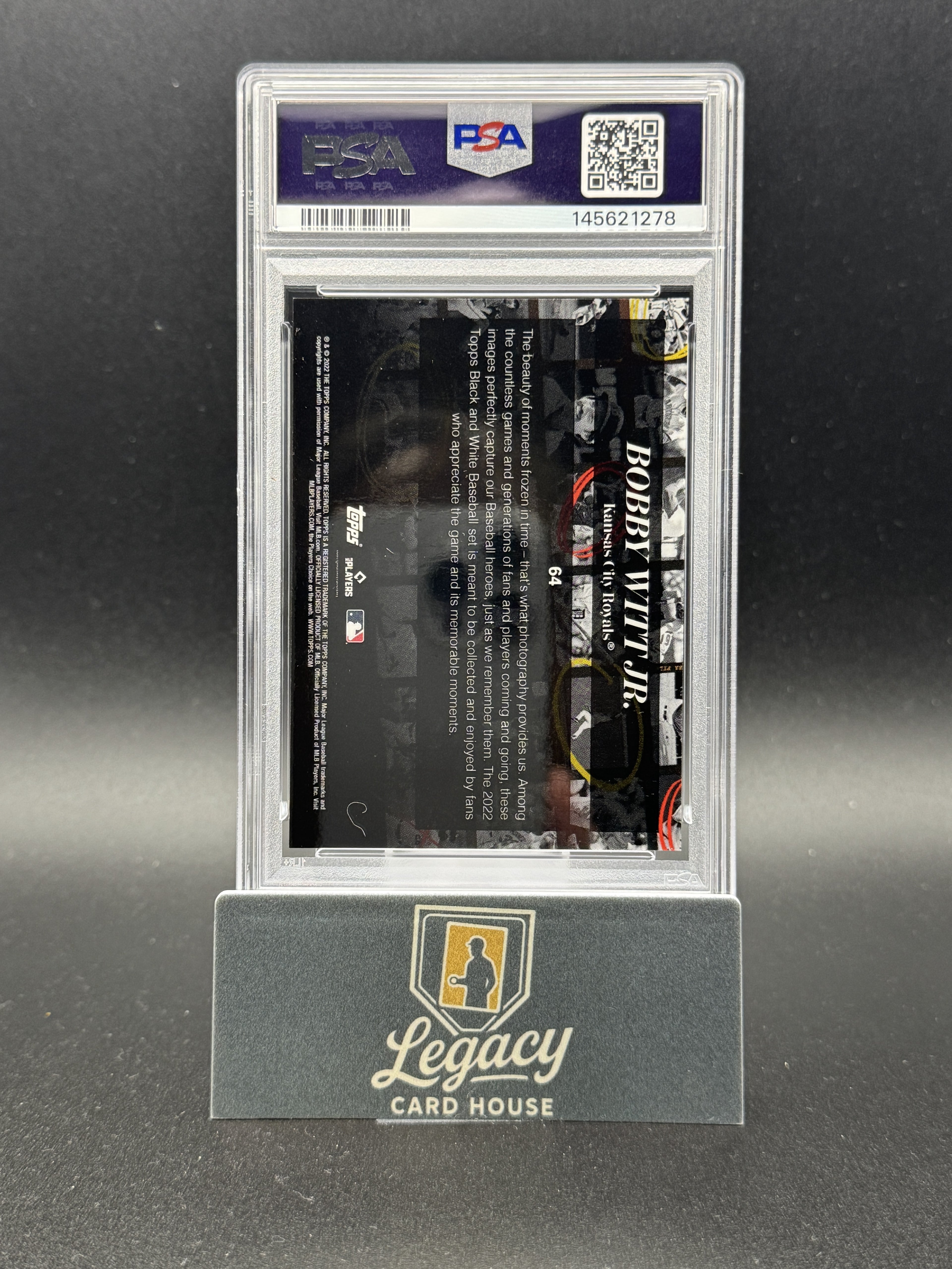 2022 Topps Black & White #64 Bobby Witt Jr PSA 10