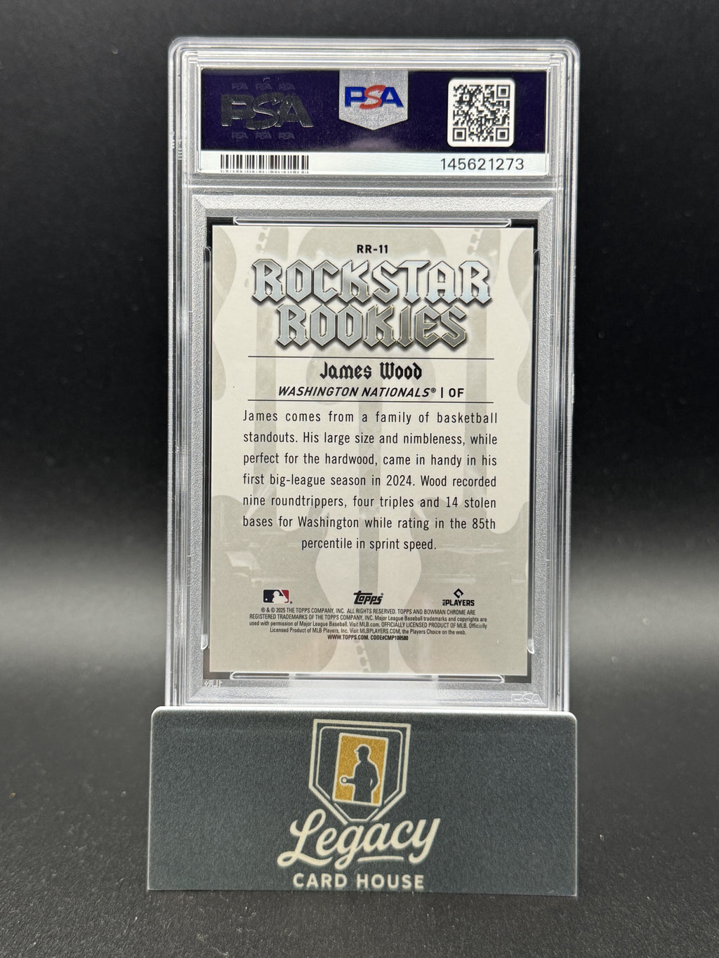 2025 Bowman #RR-11 James Wood Rockstar Rookies Aqua Refractor PSA 10 #/125