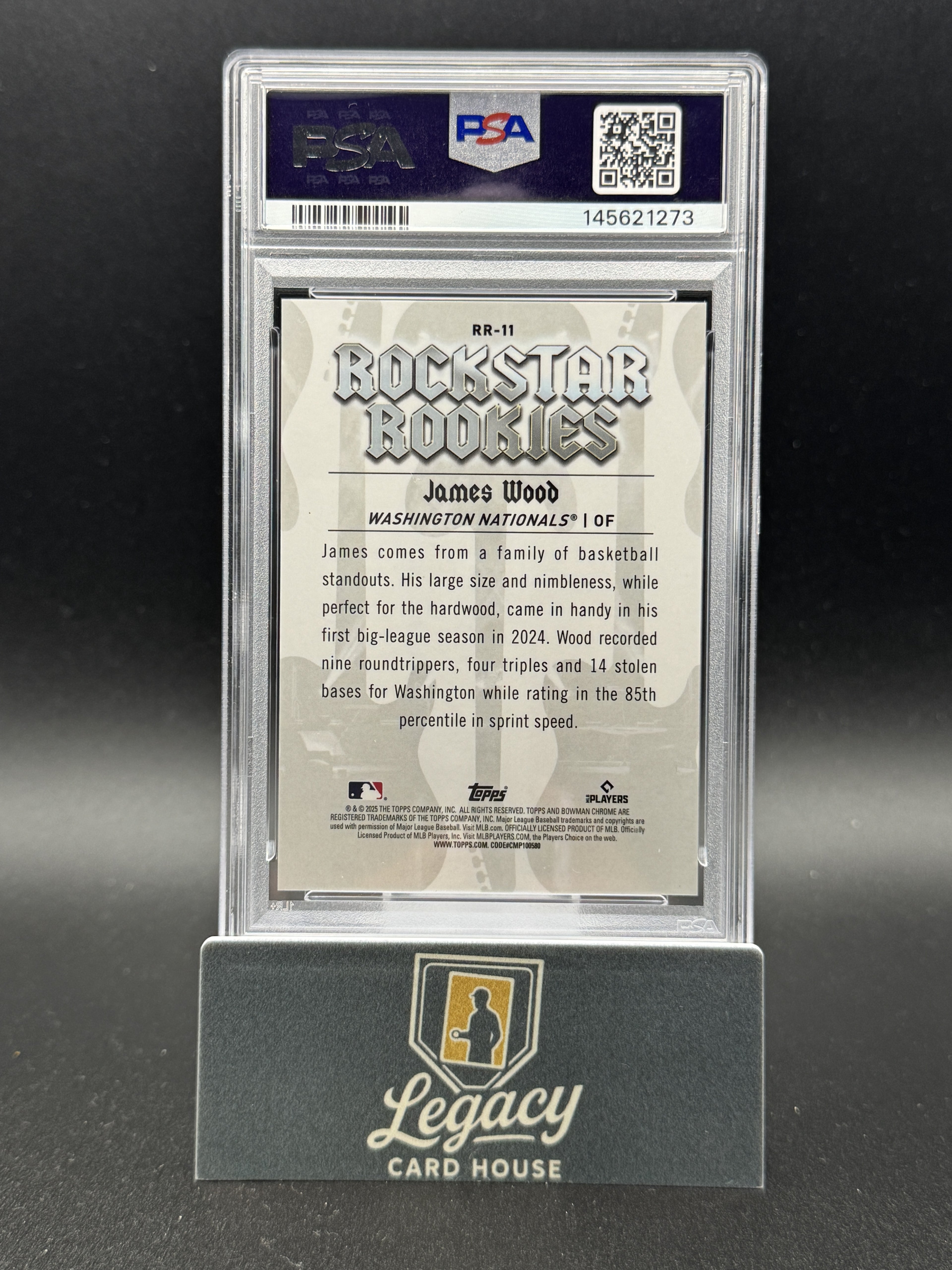 2025 Bowman #RR-11 James Wood Rockstar Rookies Aqua Refractor PSA 10 #/125