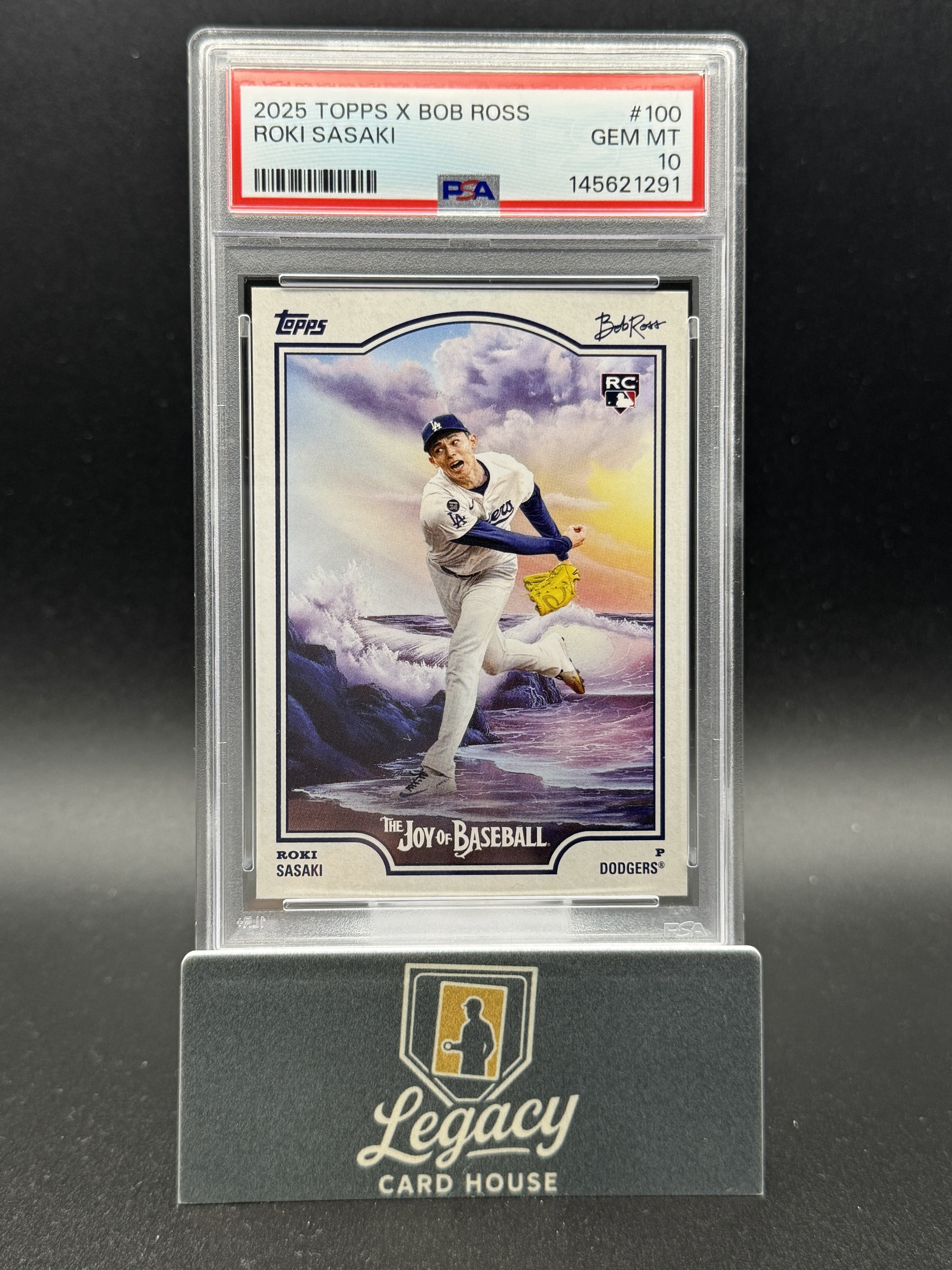 2025 Topps x Bob Ross: The Joy of Baseball #100 Roki Sasaki PSA 10