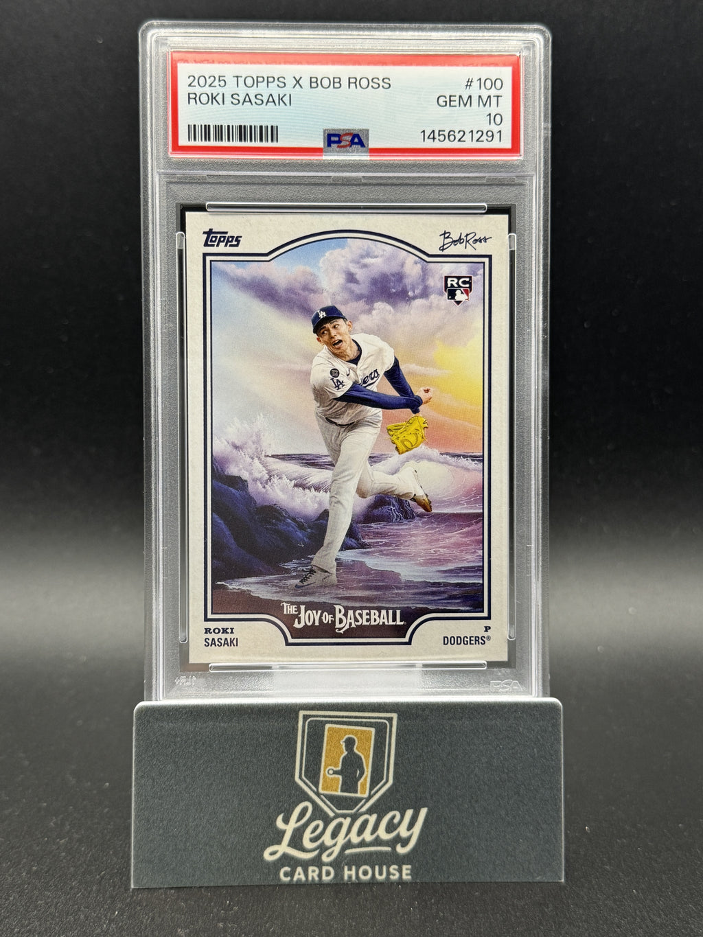 2025 Topps x Bob Ross: The Joy of Baseball #100 Roki Sasaki PSA 10