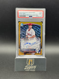 2025 Bowman Mick Abel Chrome Prospect Autographs Mojo Gold Refractor #/50