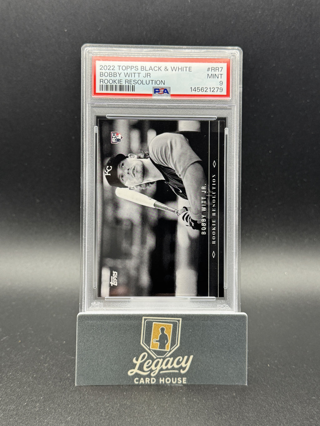 2022 Topps Black & White #RR-7 Bobby Witt Jr. Rookie Resolution PSA 9