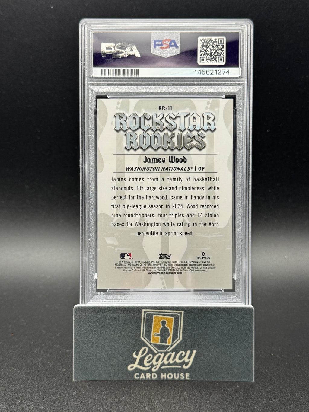2025 Bowman James Wood Rockstar Rookies Mini Diam. Refr. PSA 9 #/150