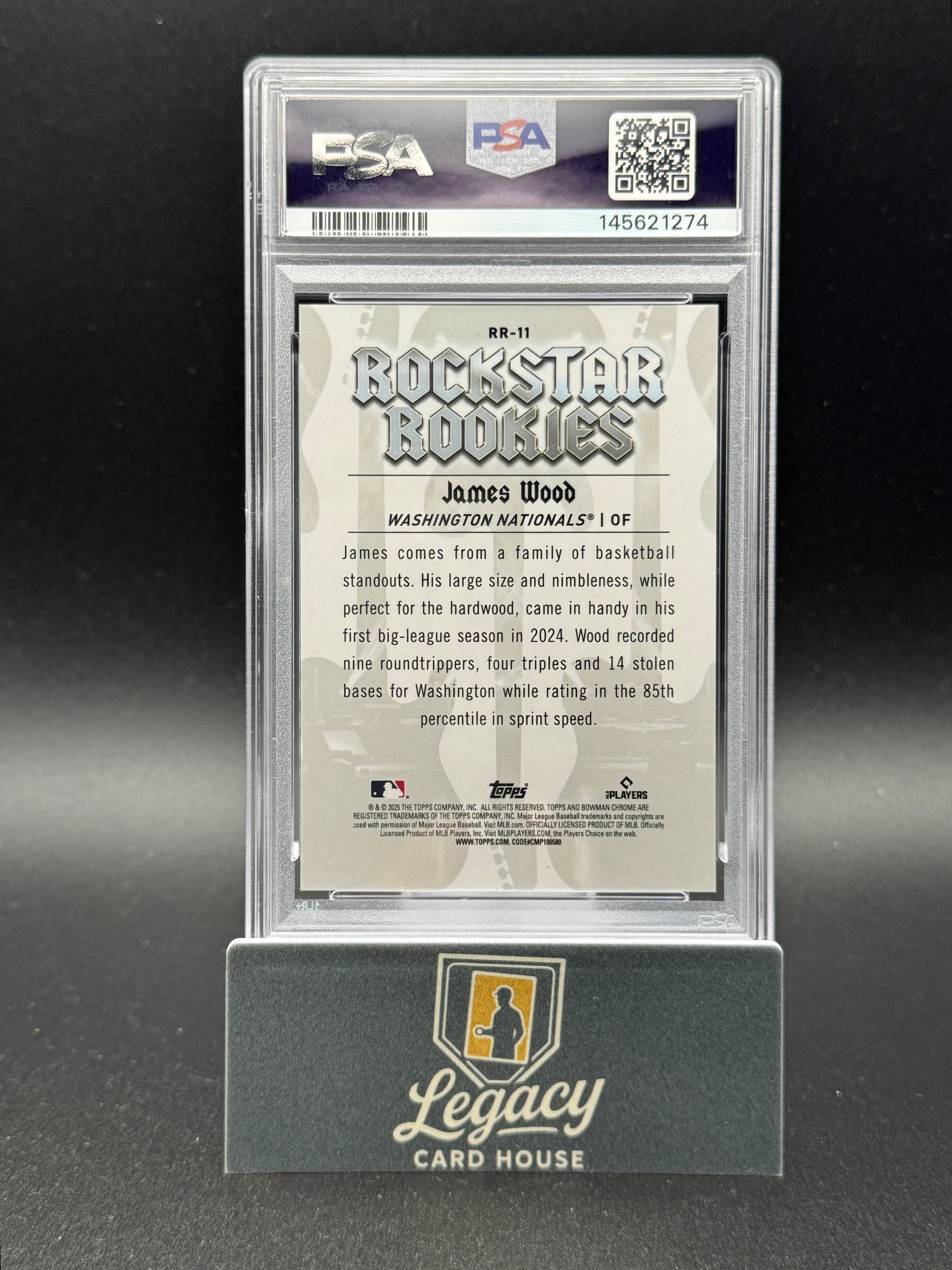 2025 Bowman James Wood Rockstar Rookies Mini Diam. Refr. PSA 9 #/150
