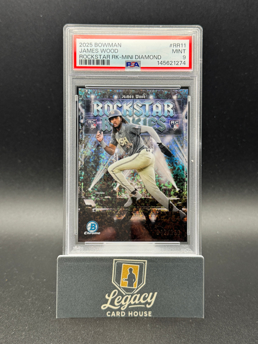 2025 Bowman James Wood Rockstar Rookies Mini Diam. Refr. PSA 9 #/150