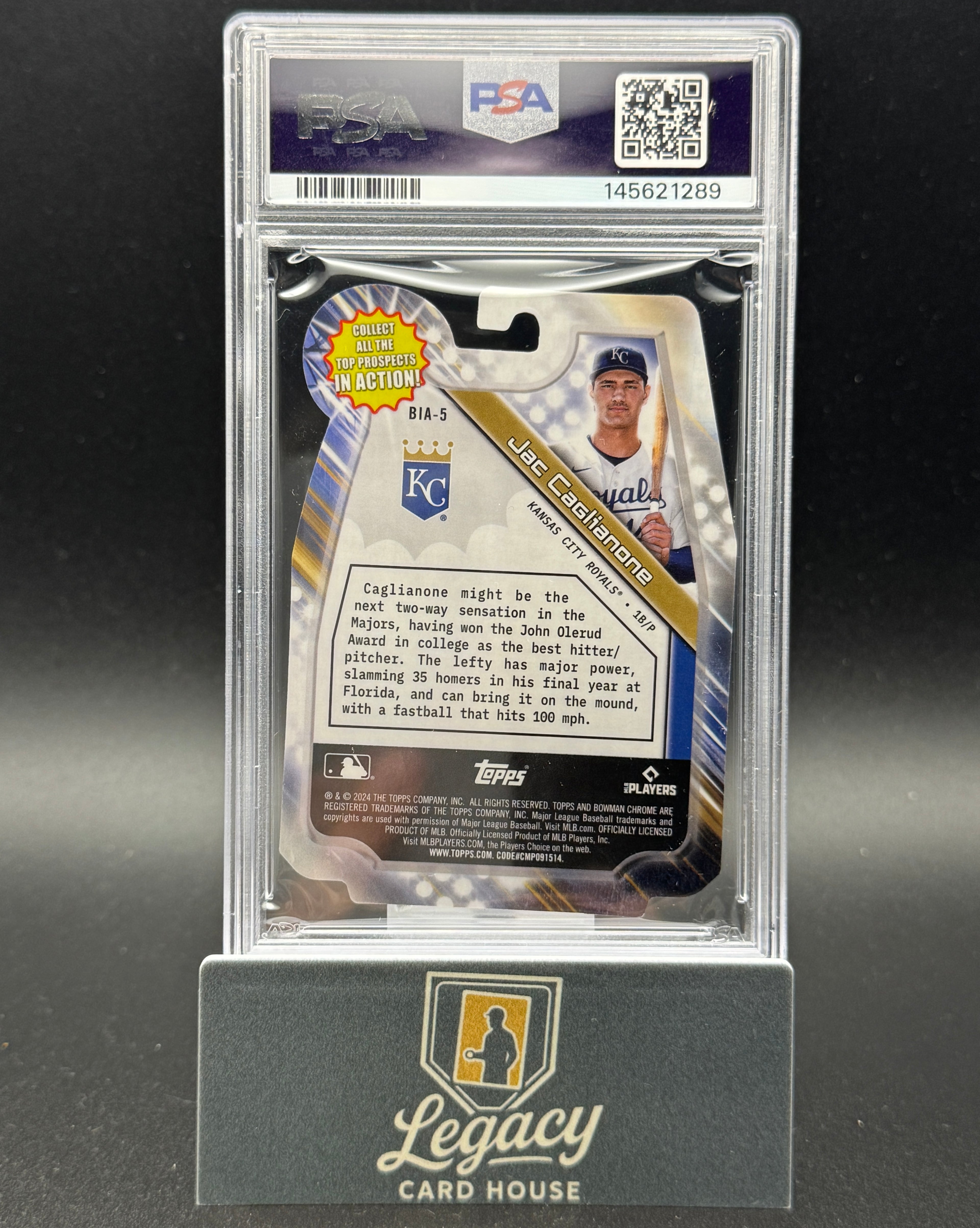 2024 Bowman Draft Jac Caglianone Bowman In Action Green Refr. PSA 9 #/99