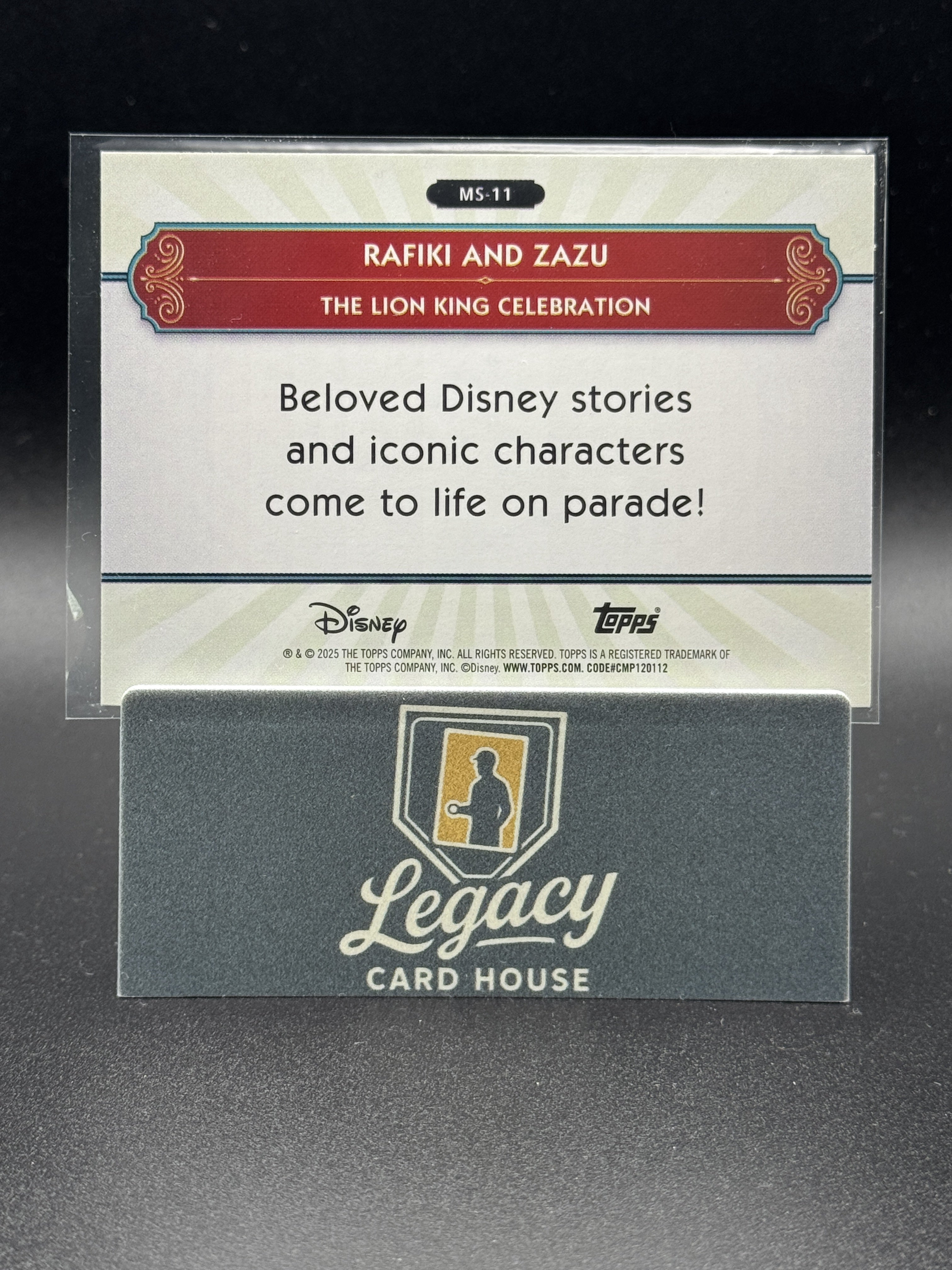 2025 Topps Disneyland 70th #MS-11 Rafiki Zazu Silver Screen to Main Street Foil