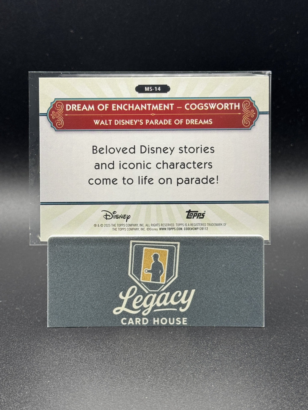 2025 Topps Disneyland 70th Anniversary Cogsworth From Silver Screen To Main St.