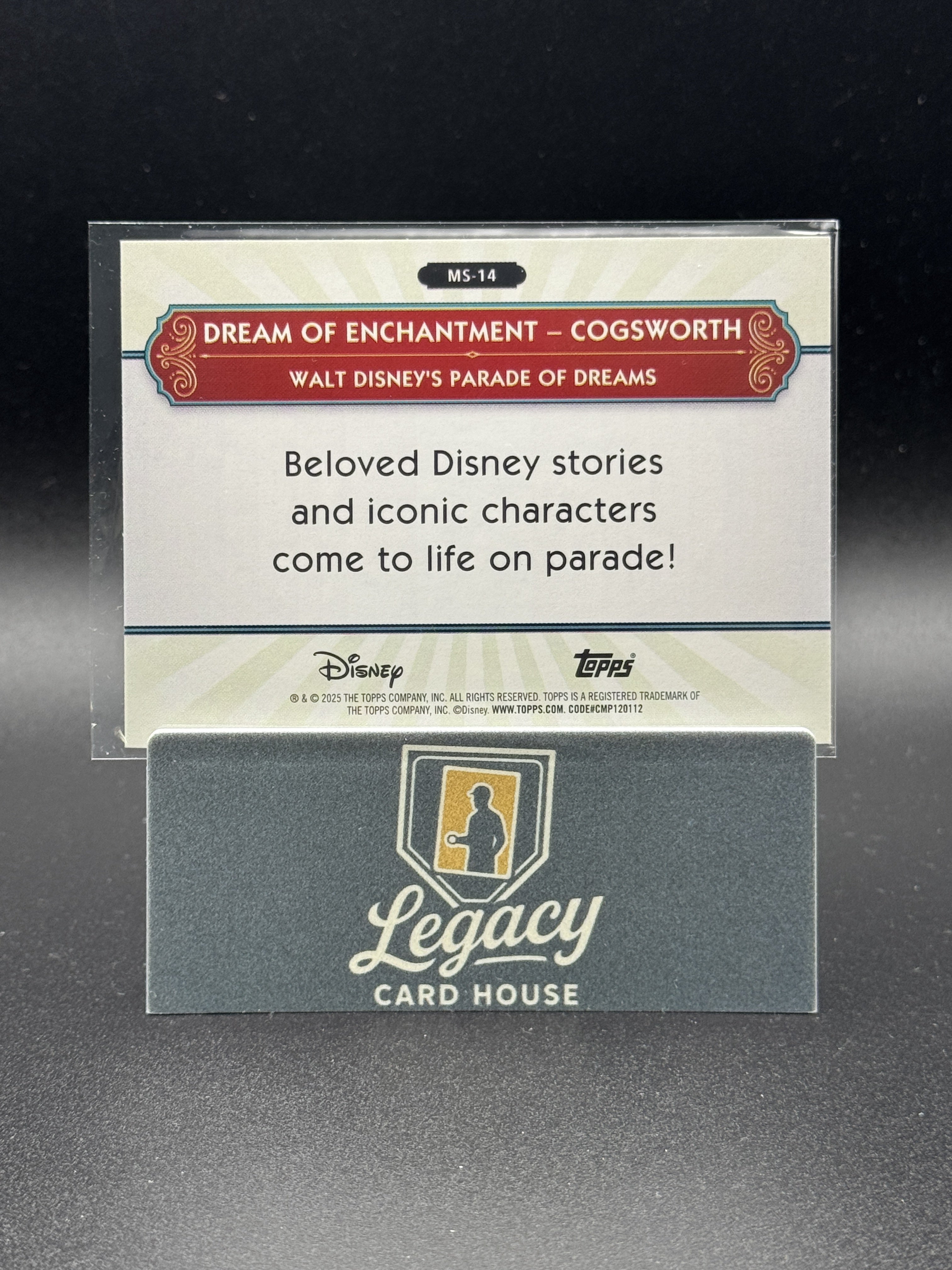2025 Topps Disneyland 70th Anniversary Cogsworth From Silver Screen To Main St.