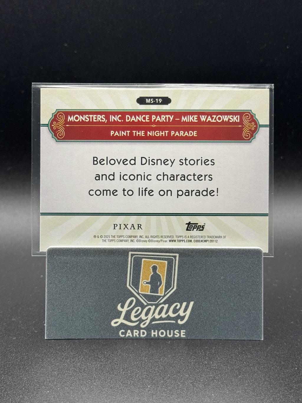 2025 Topps Disneyland 70th Anniv. Mike Wazowski From Silver Screen To Main St.