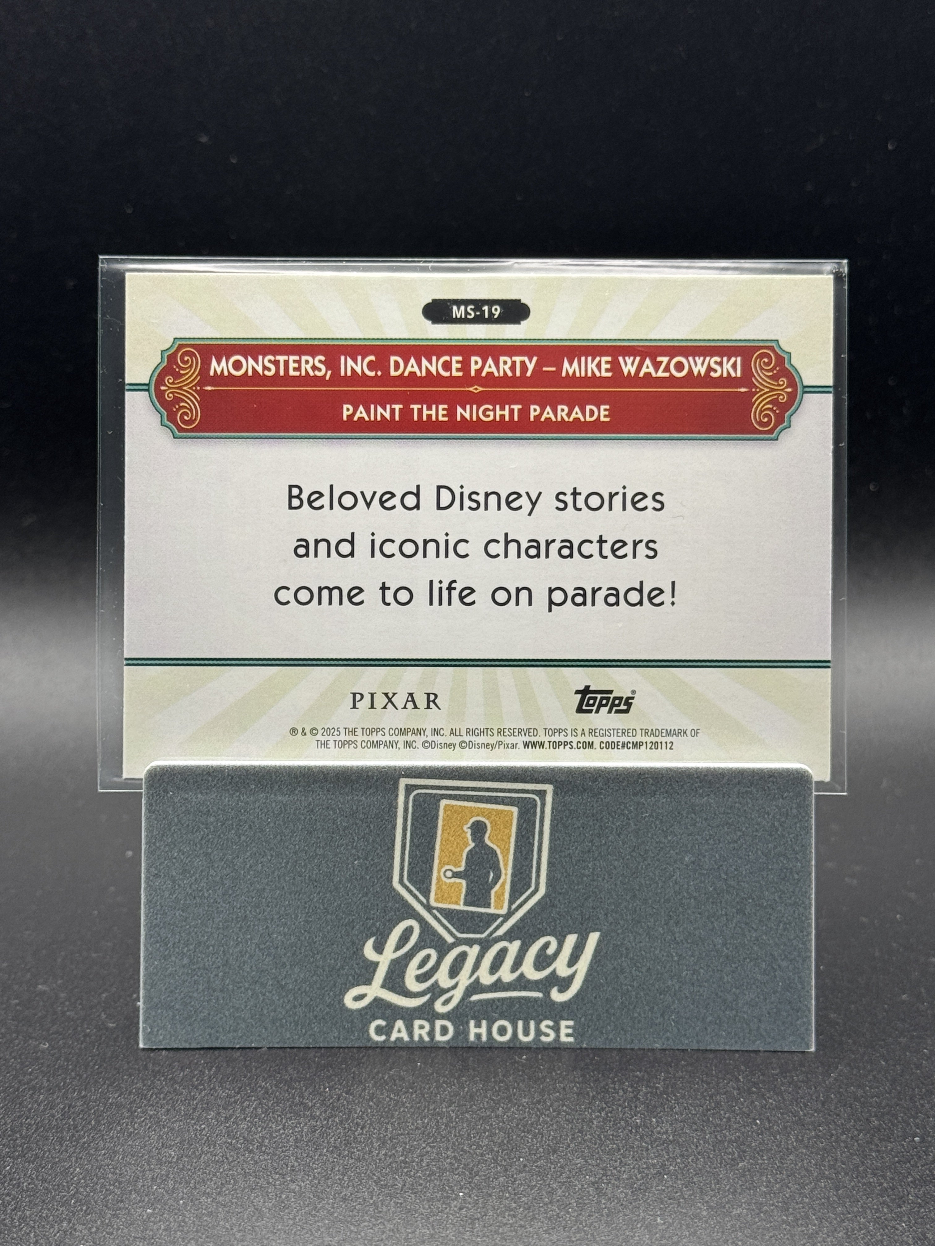 2025 Topps Disneyland 70th Anniv. Mike Wazowski From Silver Screen To Main St.