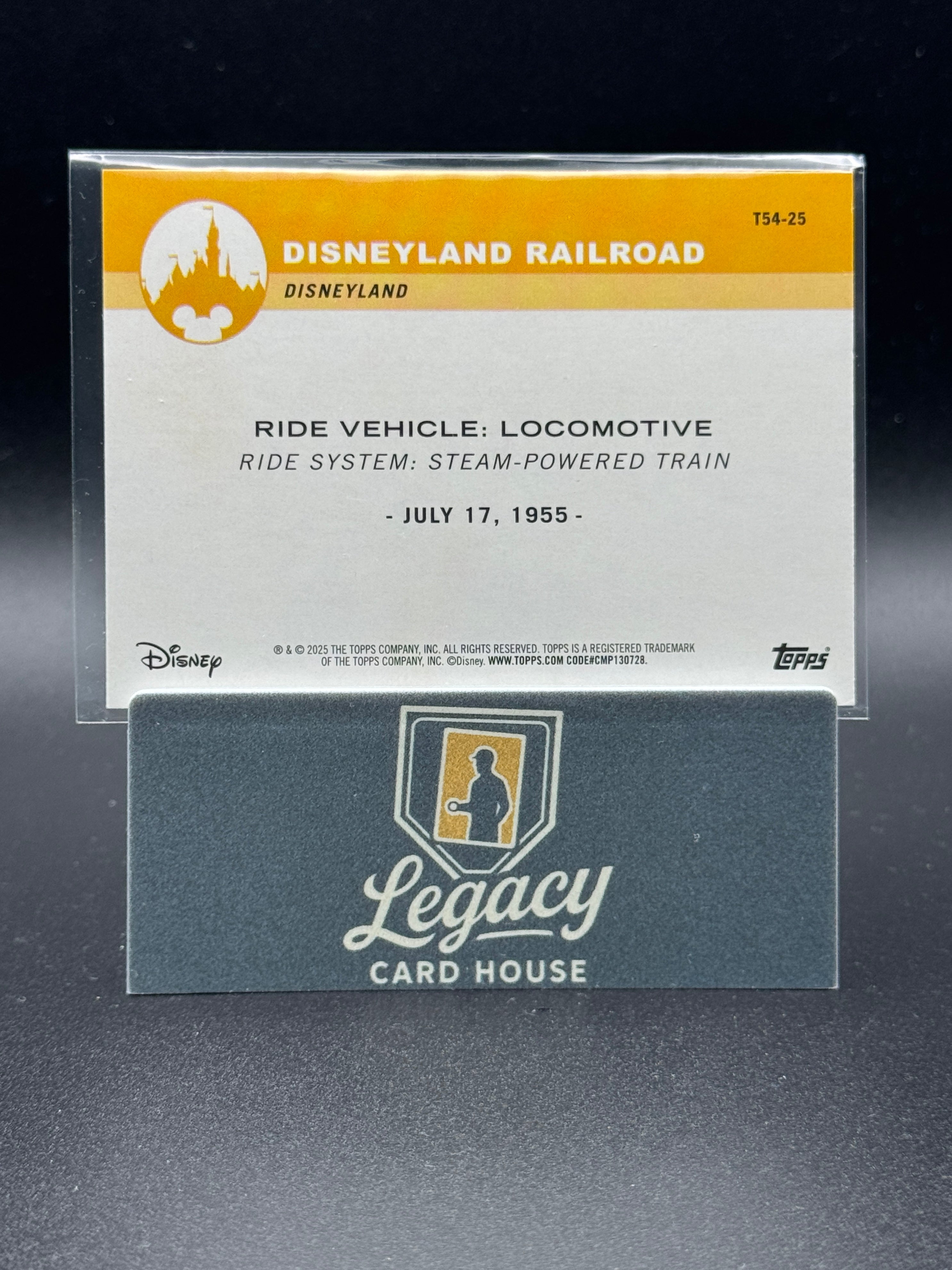 2025 Topps Disneyland 70th Anniversary Locomotive 1954 Disneyland On Wheels