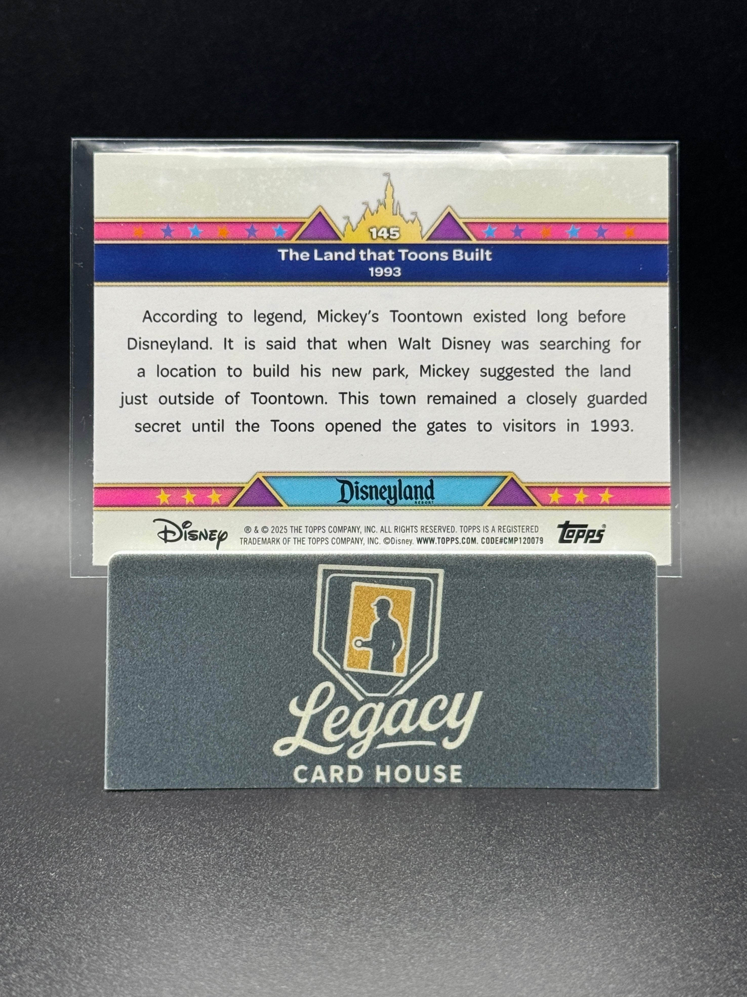 2025 Topps Disneyland 70th Anniv. The Land that Toons Built Pink Shimmer Foil