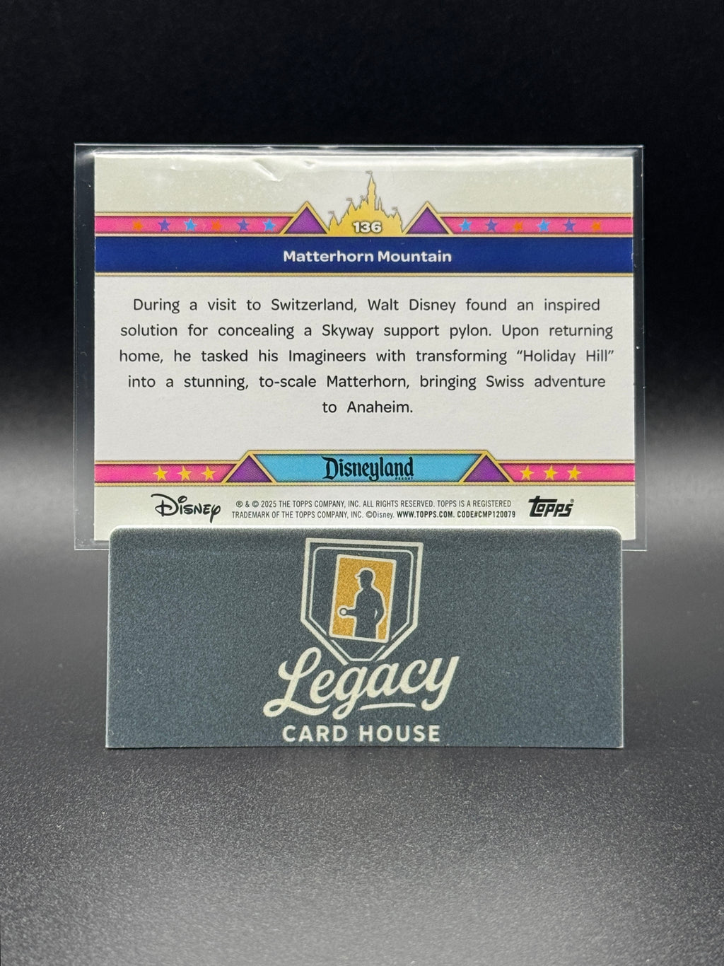 2025 Topps Disneyland 70th Anniv. Matterhorn Mountain Pink Shimmer Foil