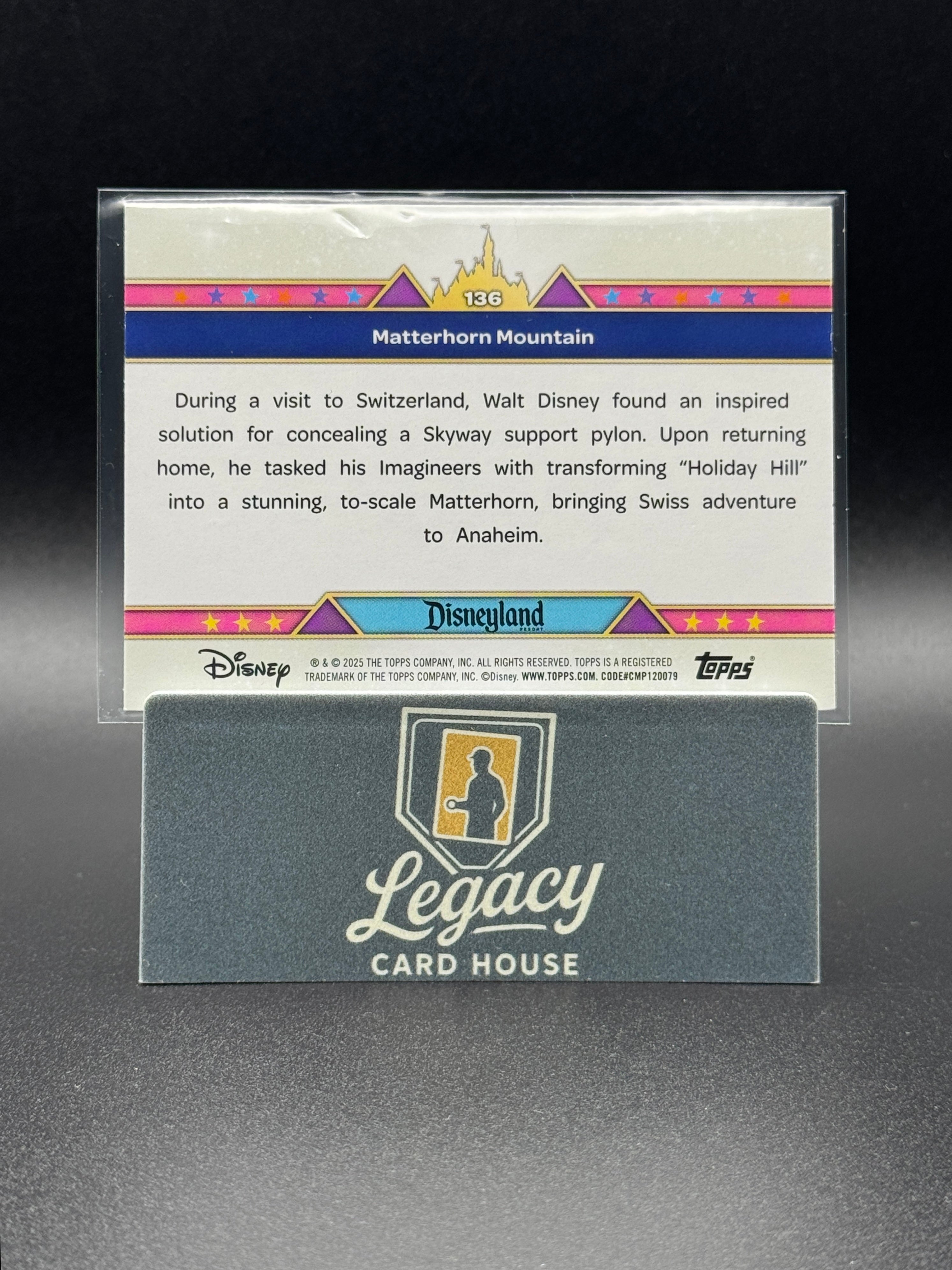 2025 Topps Disneyland 70th Anniv. Matterhorn Mountain Pink Shimmer Foil