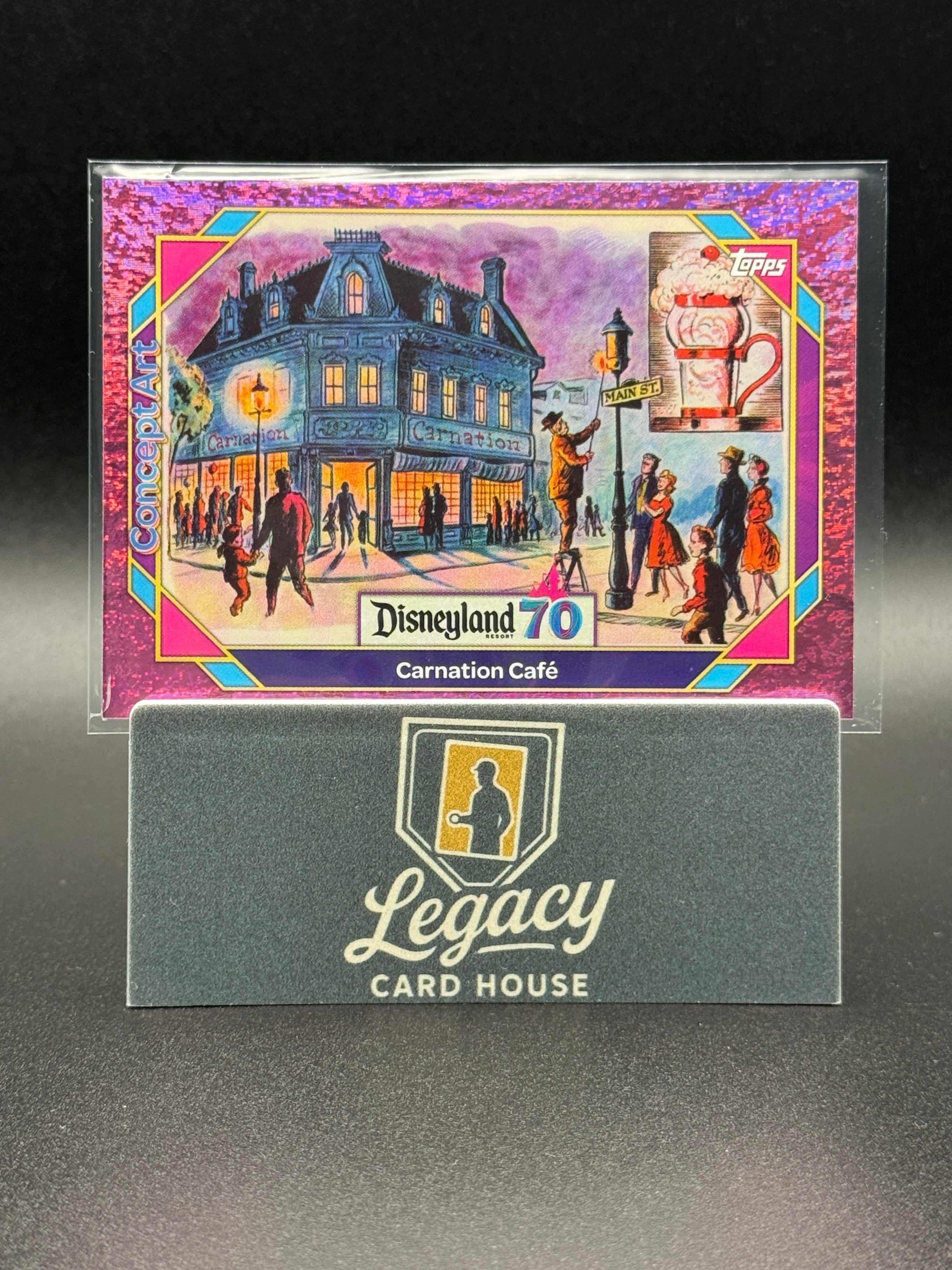 2025 Topps Disneyland 70th Anniversary #121 Carnation Café Pink Shimmer Foil