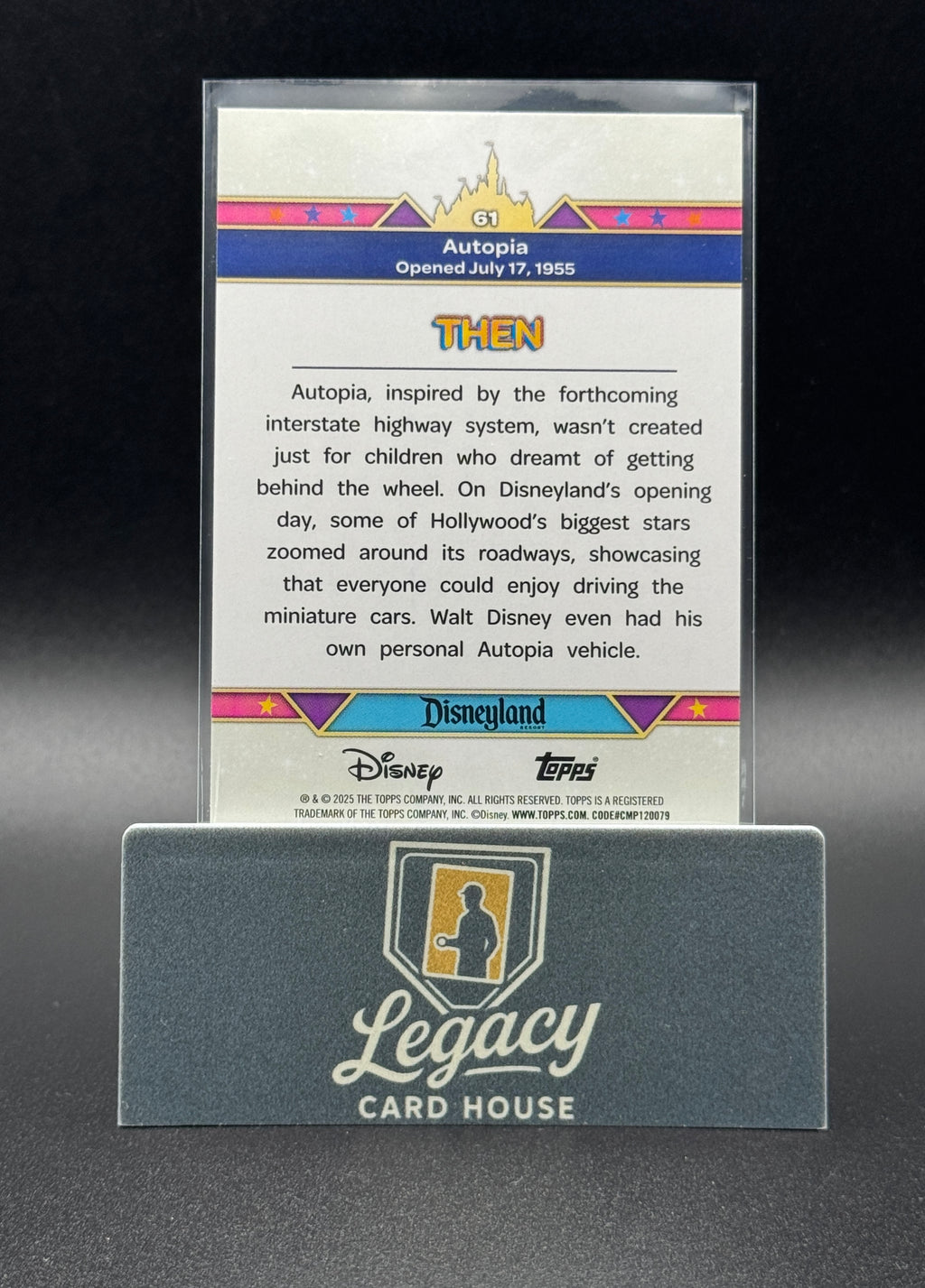 2025 Topps Disneyland 70th Anniversary #61 Autopia Pink Shimmer Foil