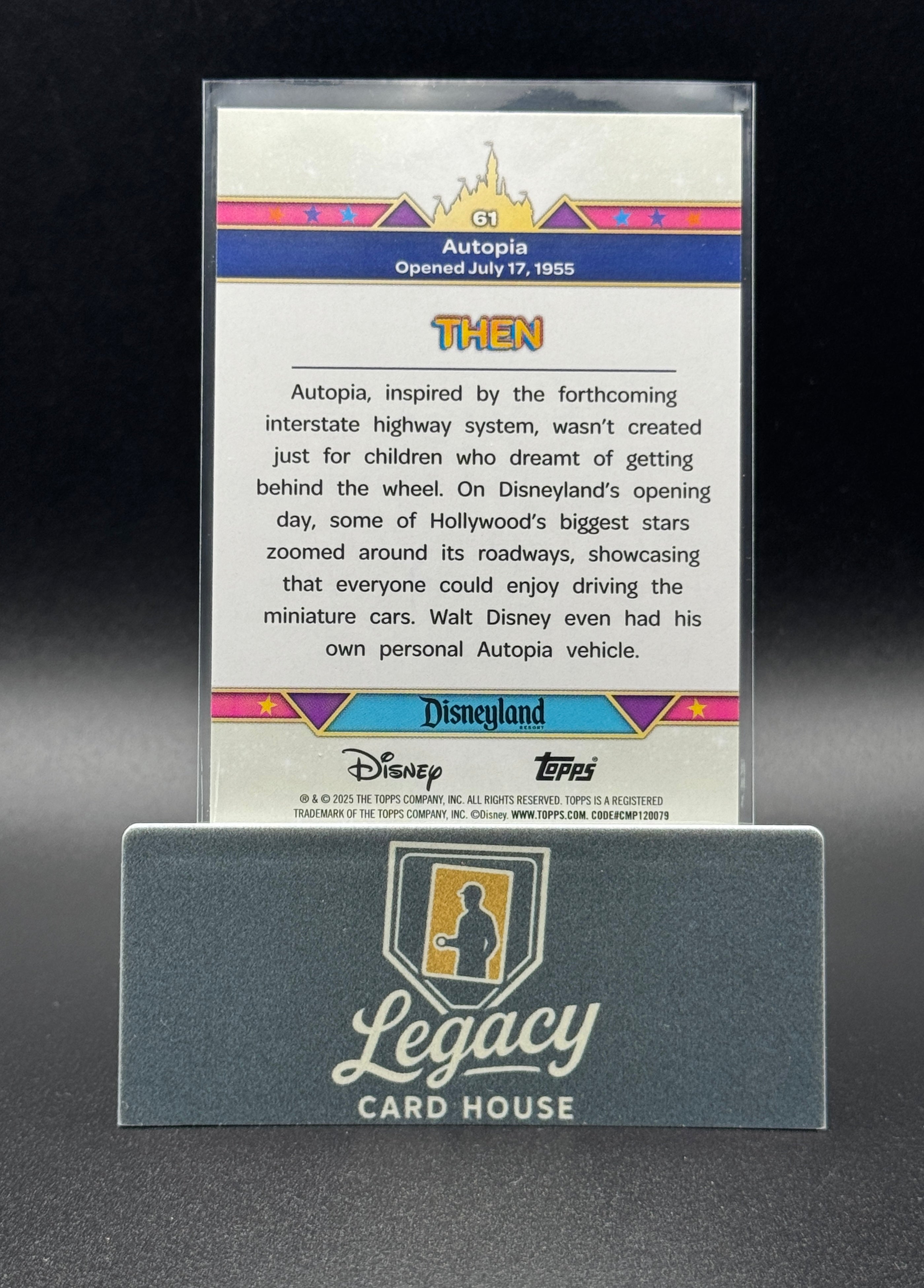 2025 Topps Disneyland 70th Anniversary #61 Autopia Pink Shimmer Foil