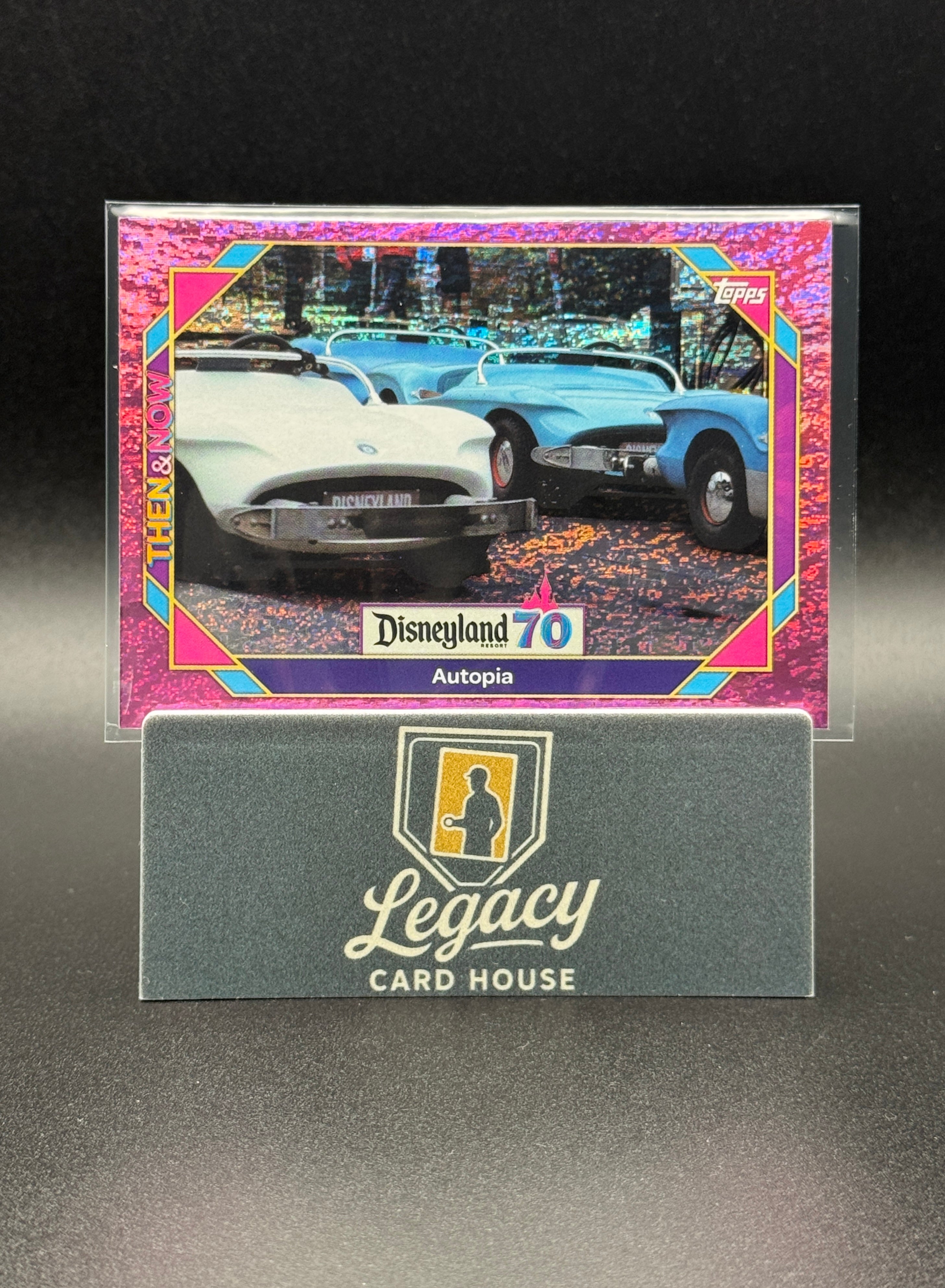 2025 Topps Disneyland 70th Anniversary #61 Autopia Pink Shimmer Foil