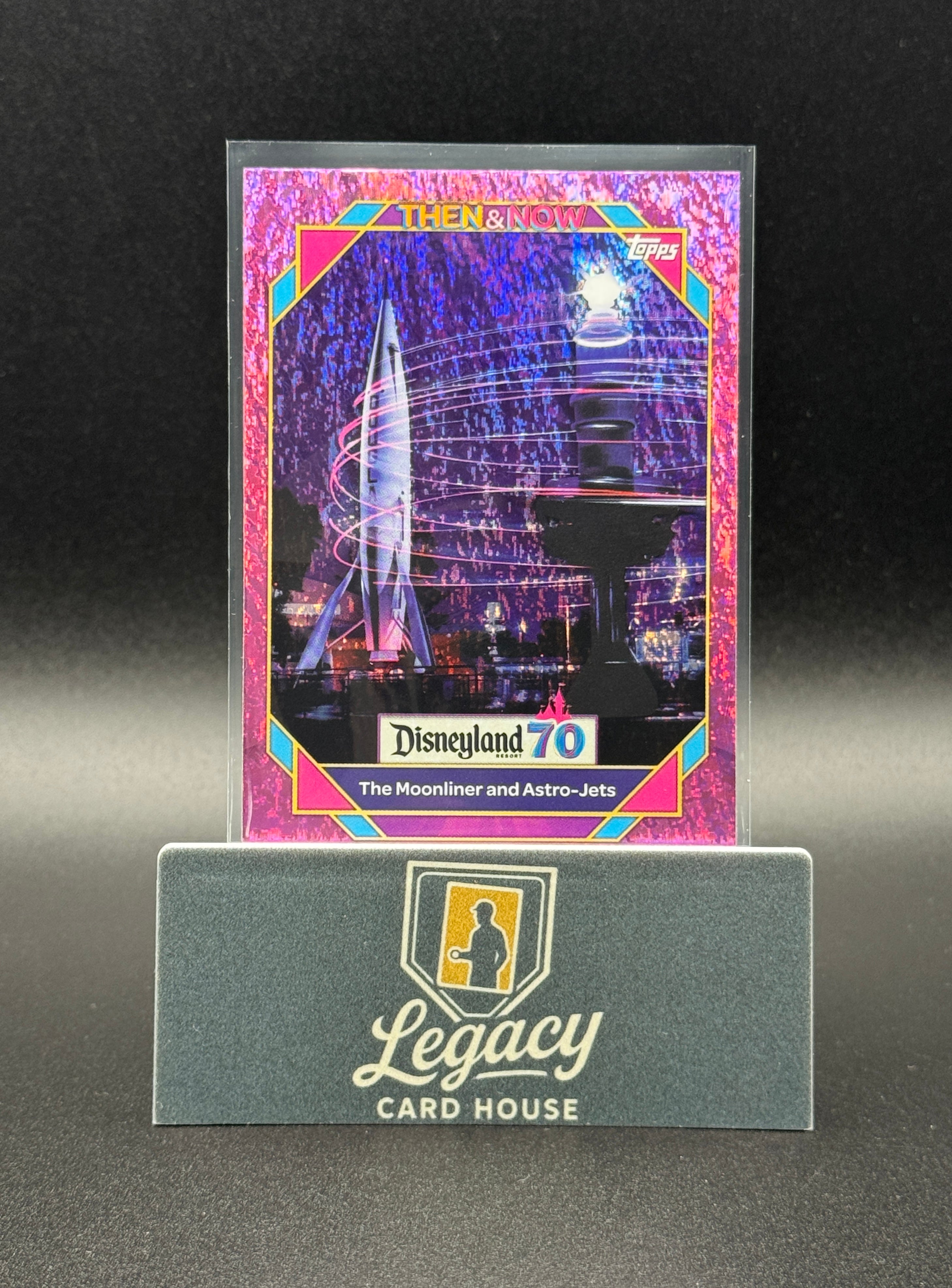 2025 Topps Disneyland 70th Anniv. The Moonliner and Astro-Jets Pink Shimmer Foil