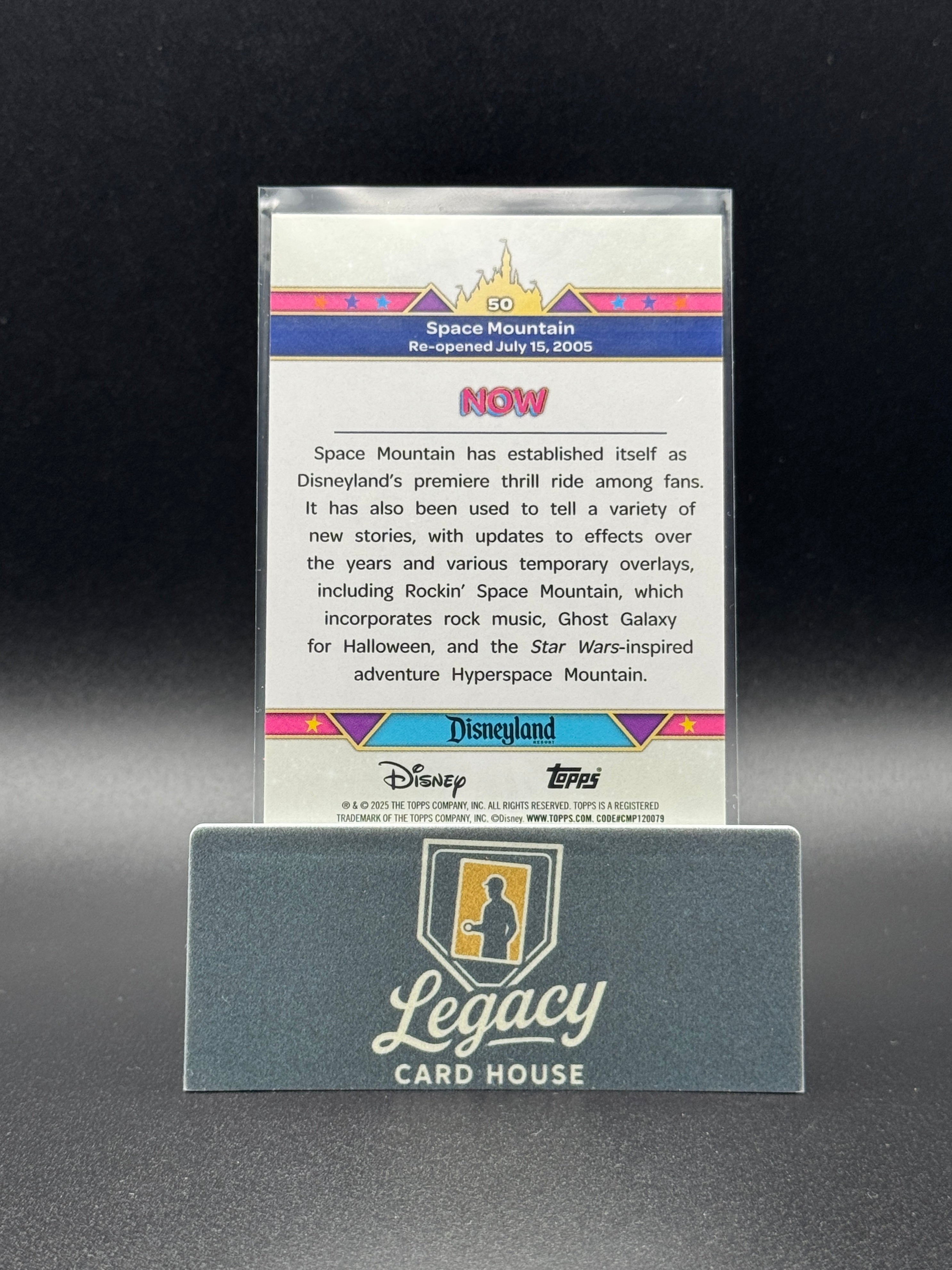 2025 Topps Disneyland 70th Anniversary #50 Space Mountain Pink Shimmer Foil