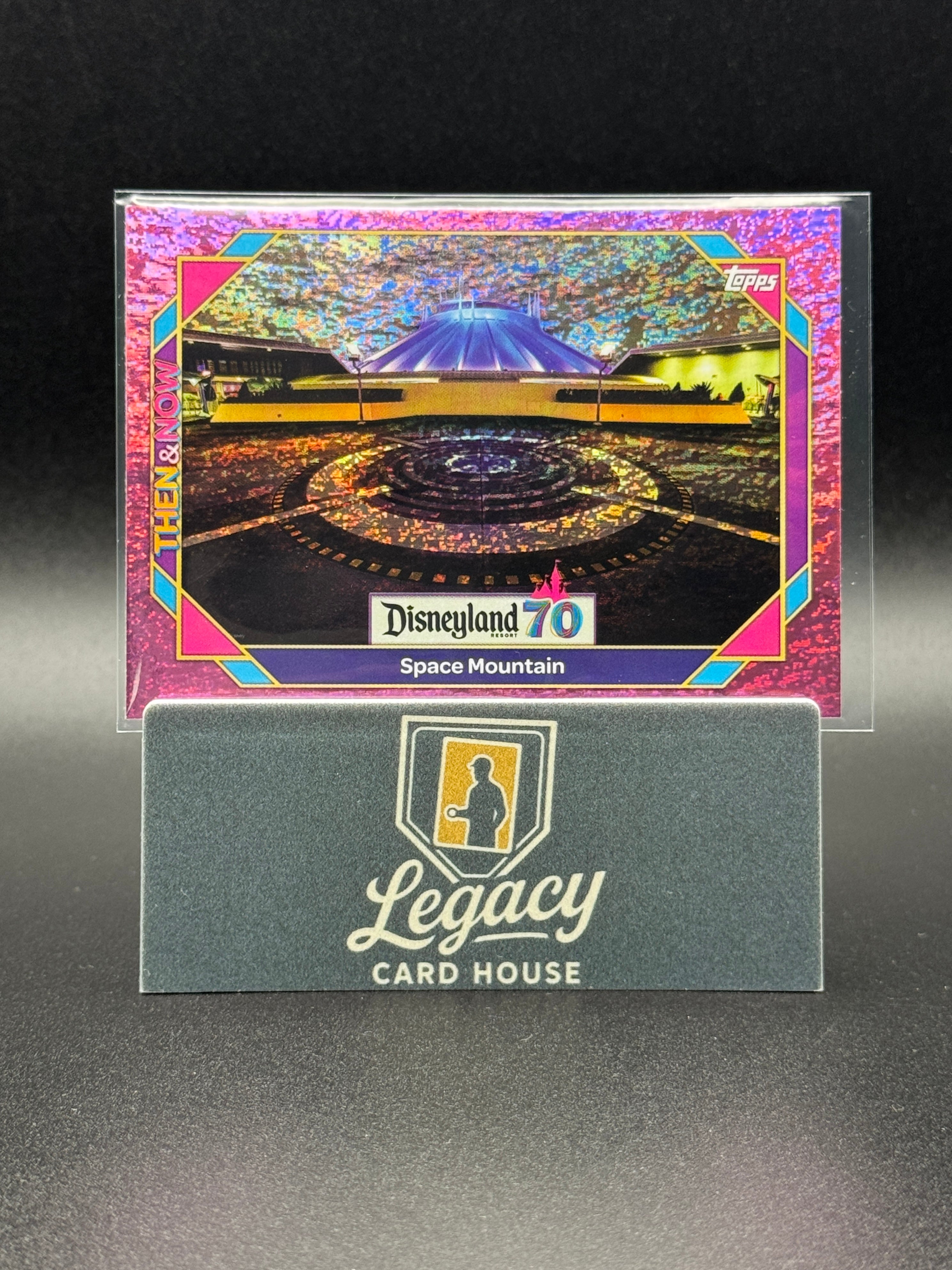2025 Topps Disneyland 70th Anniversary #50 Space Mountain Pink Shimmer Foil