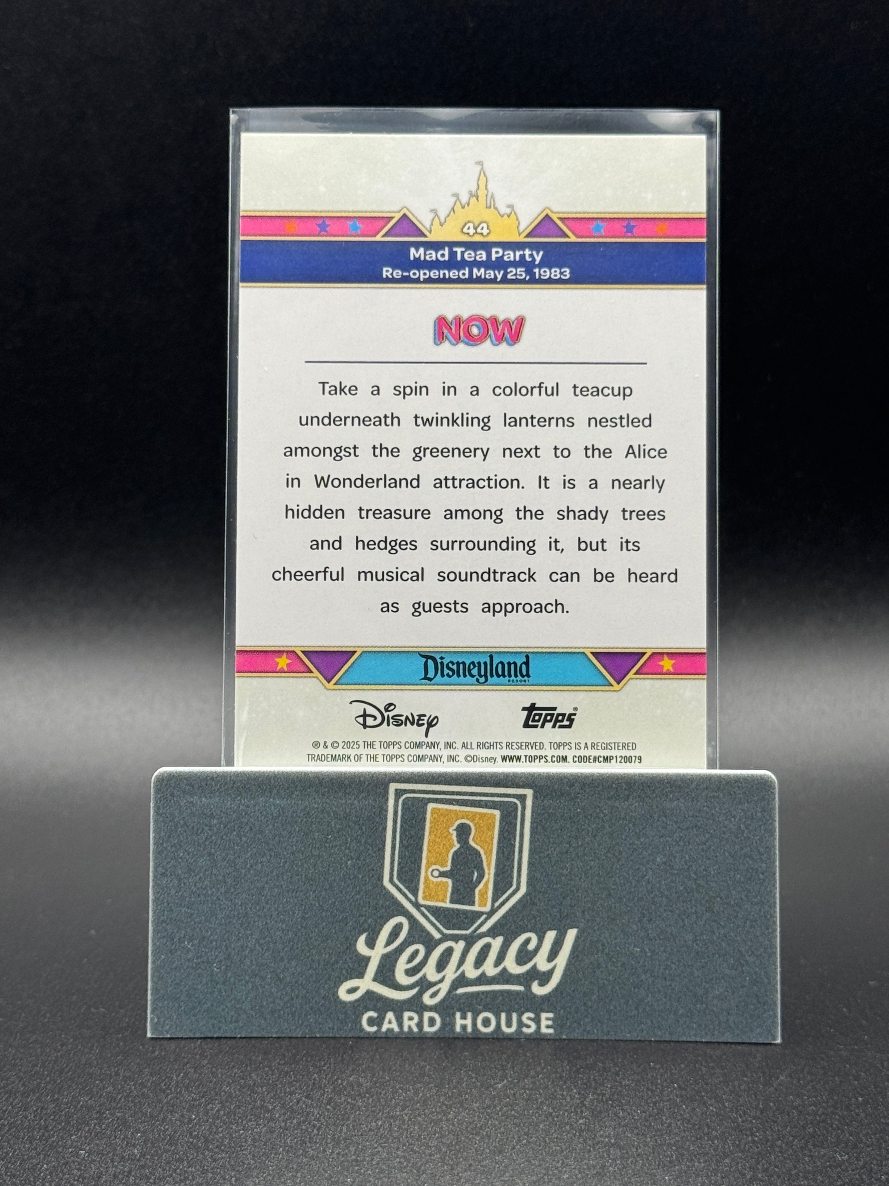 2025 Topps Disneyland 70th Anniversary #44 Mad Tea Party Pink Shimmer Foil