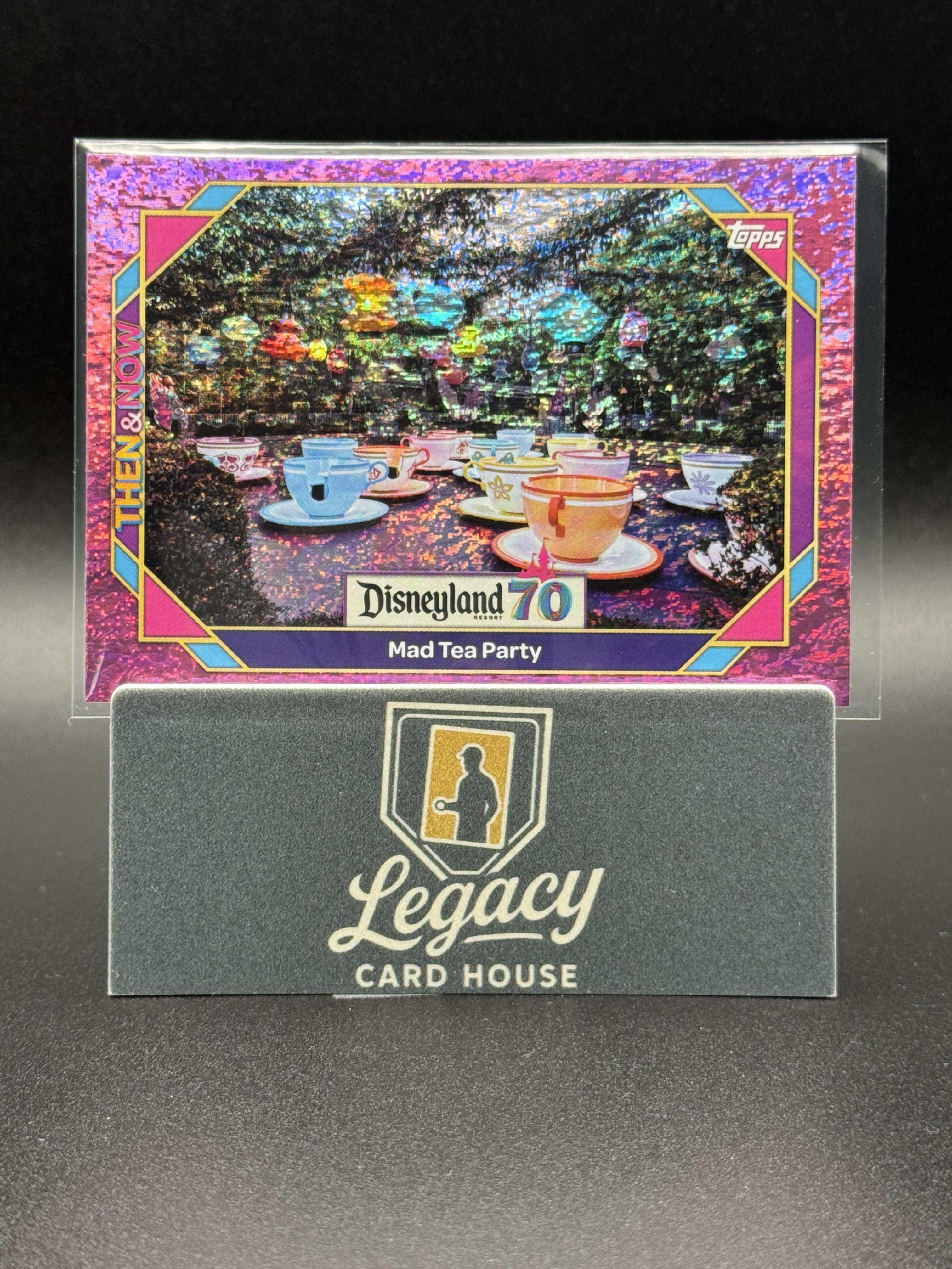 2025 Topps Disneyland 70th Anniversary #44 Mad Tea Party Pink Shimmer Foil