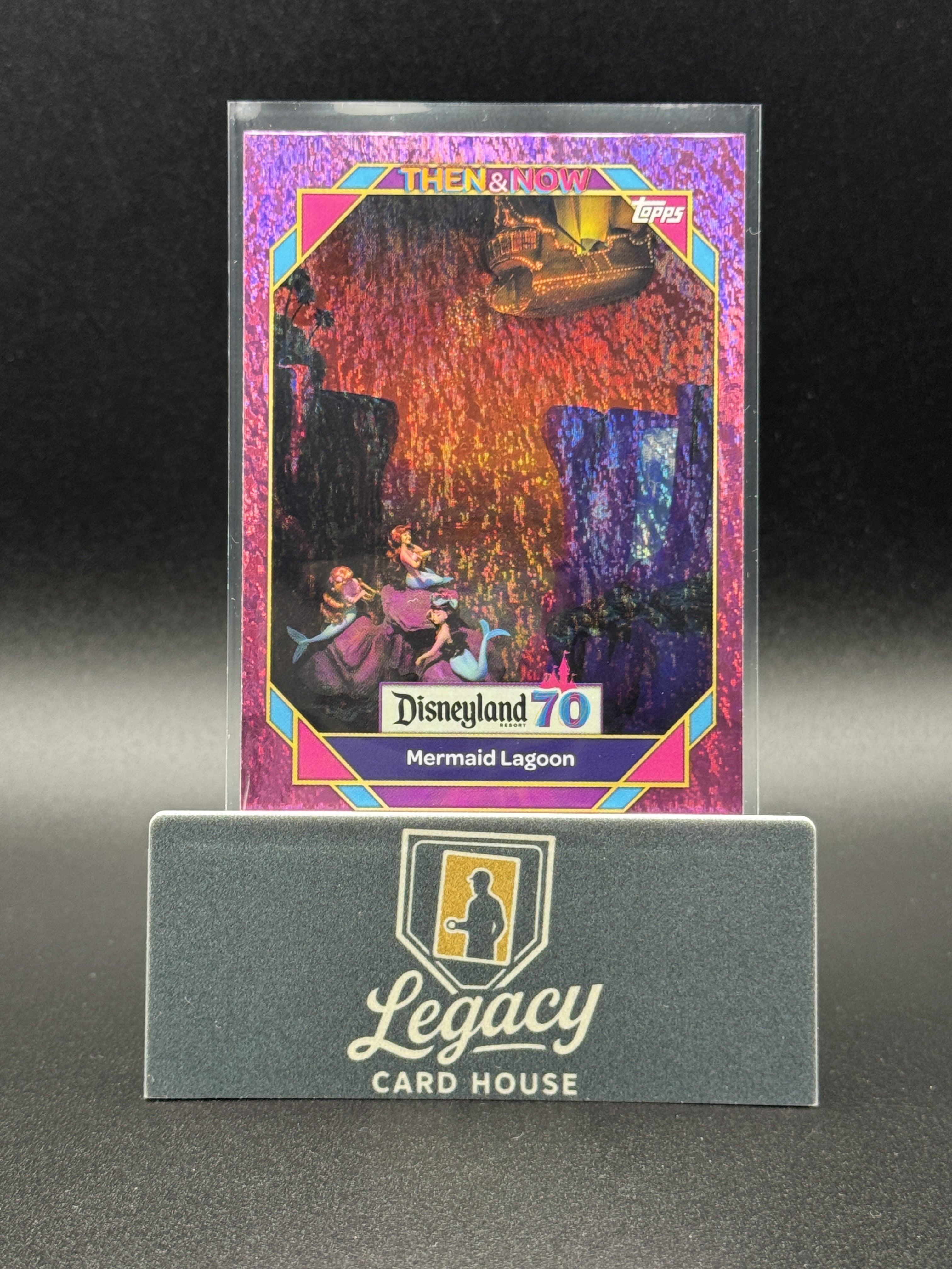 2025 Topps Disneyland 70th Anniversary #36 Mermaid Lagoon Pink Shimmer Foil