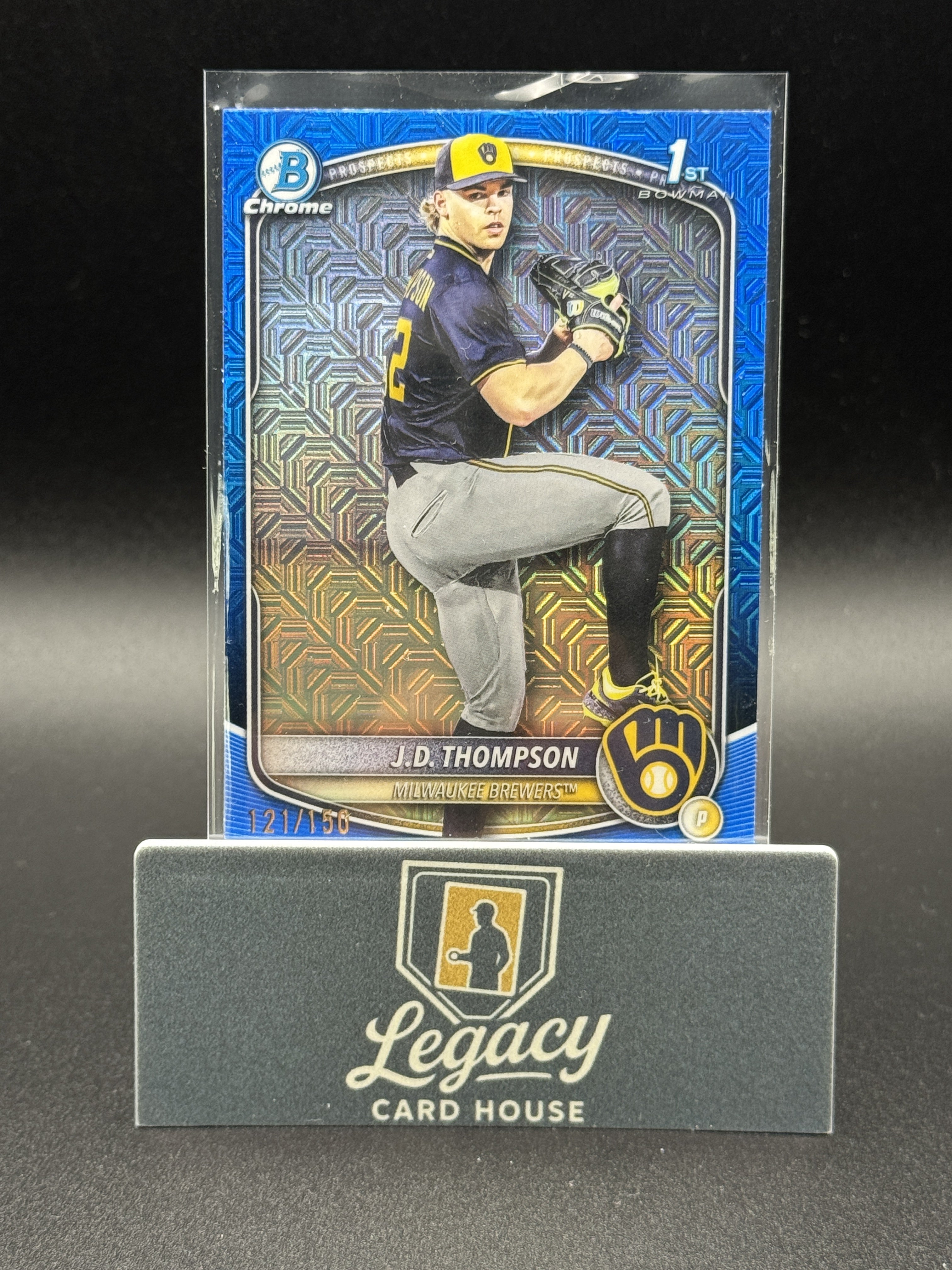 2025 Bowman Draft #BDC-14 JD Thompson Chrome Blue Mojo Refractor #/150