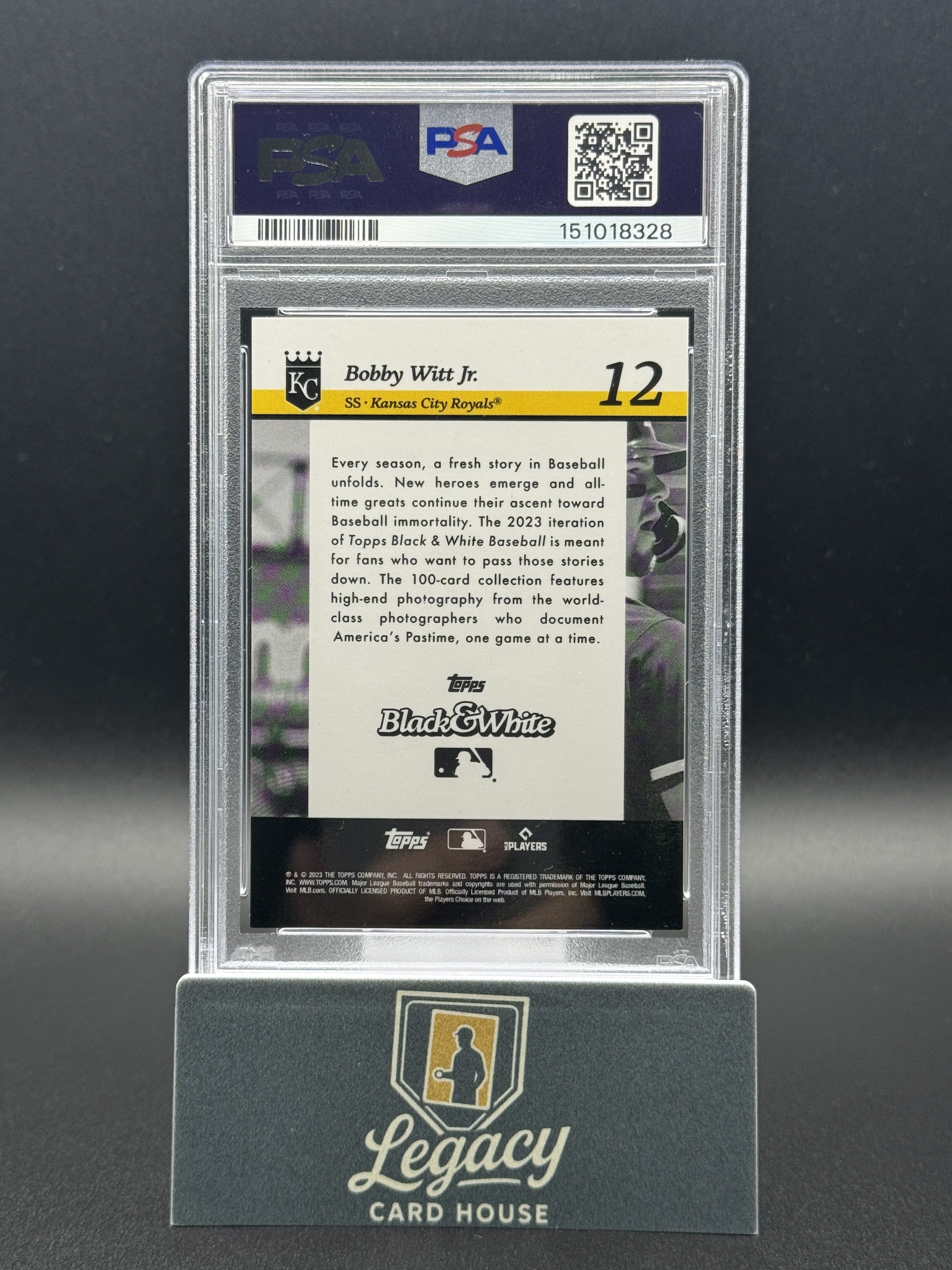 2023 Topps Black & White #12 Bobby Witt Jr. PSA 10