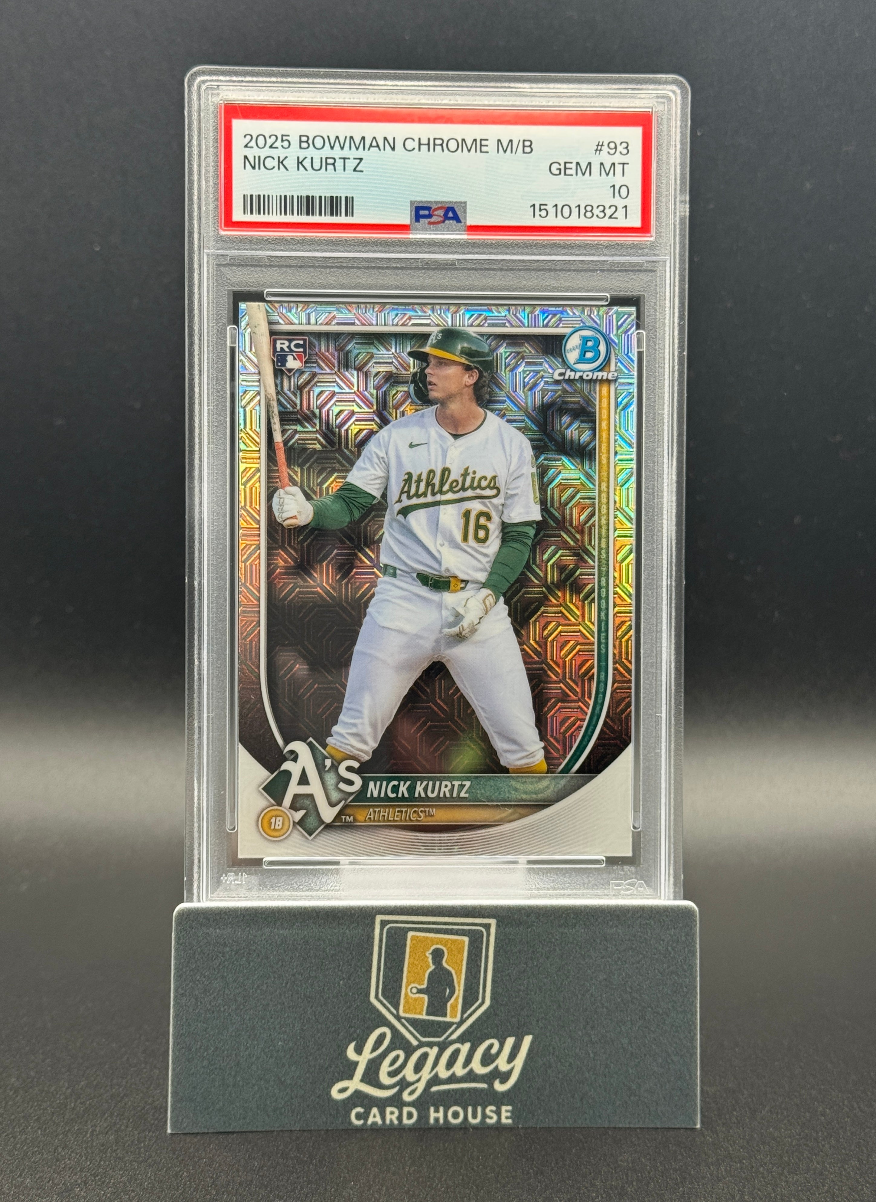 2025 Bowman Chrome #93 Nick Kurtz Mojo Refractors PSA 10