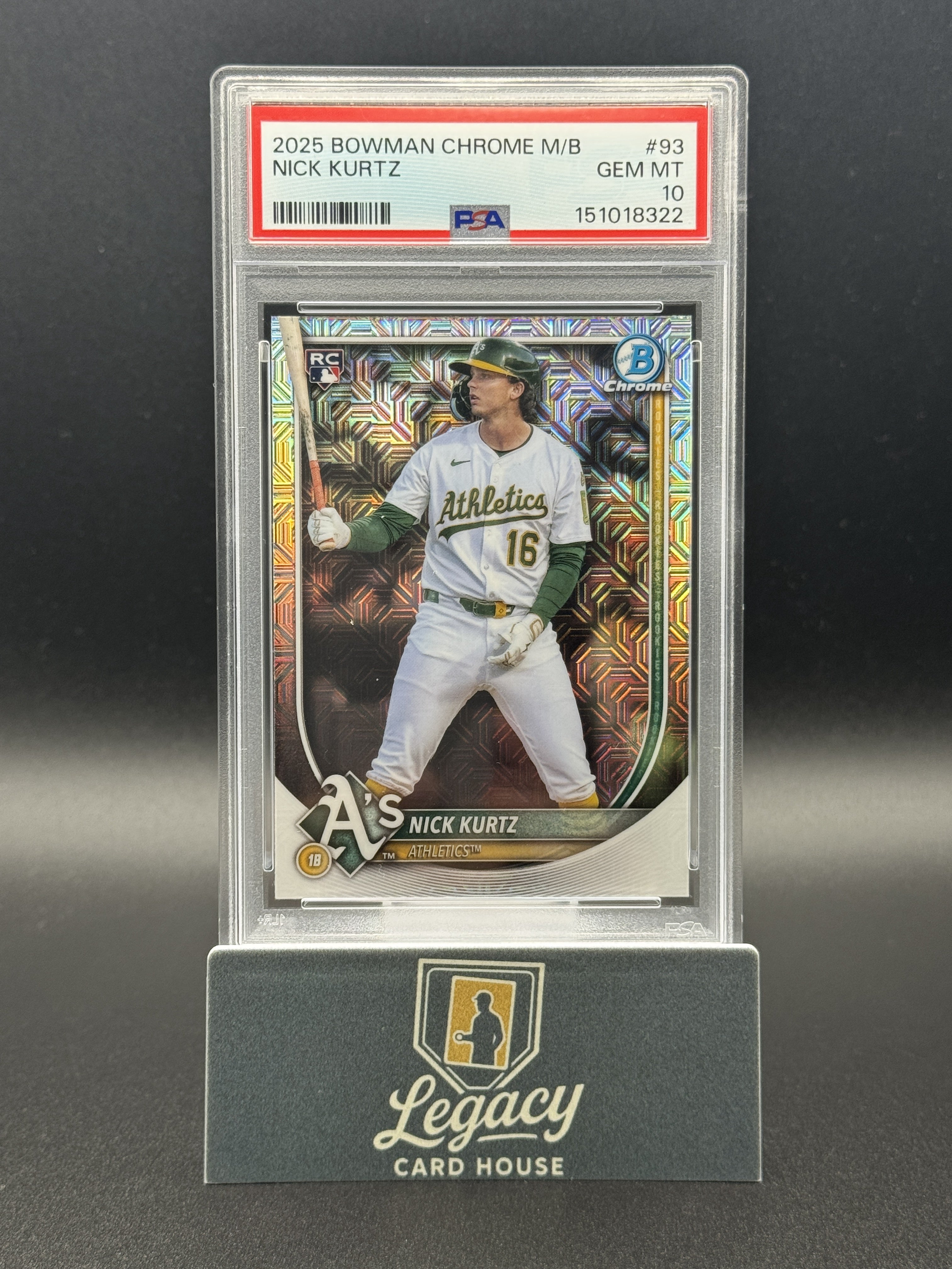 2025 Bowman Chrome #93 Nick Kurtz Mojo Refractors PSA 10